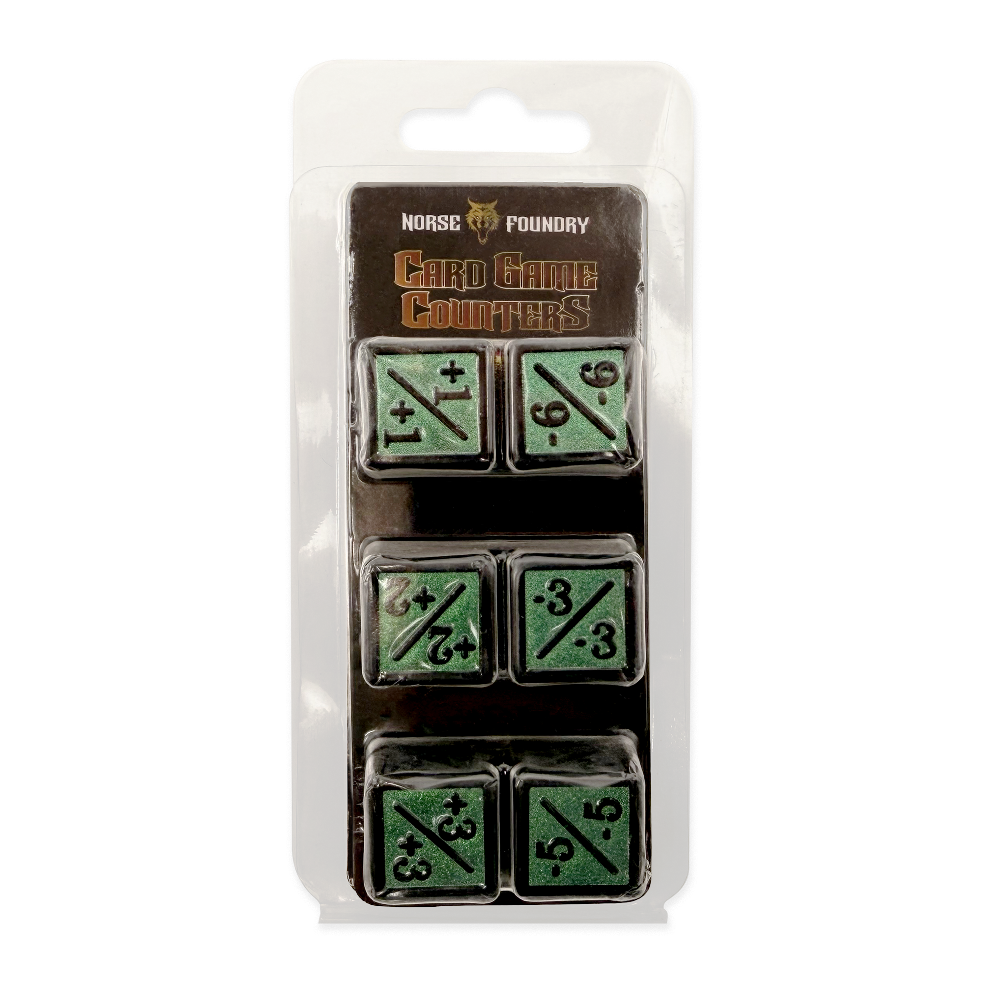 1/+1 & -1/-1 D6 Twisted Forest Pack of 6 CCG Metal Dice-Norse Foundry -Norse Foundry-dungeons & dragons-d&d dice-rpg d6-metal d6-d&d-d6-warpips-pips-perfect for tabletop rpgs