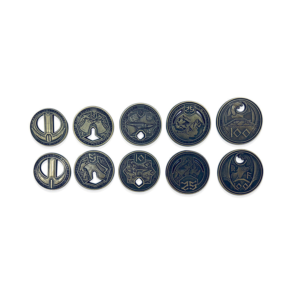 Adventure Coins – Dwarven Metal Coins Set of 10-Coins-Norse Foundry-RPG Coins-Metal Coins-D&D Coins-TTRPG Coins-d&d accessories-dnd coins