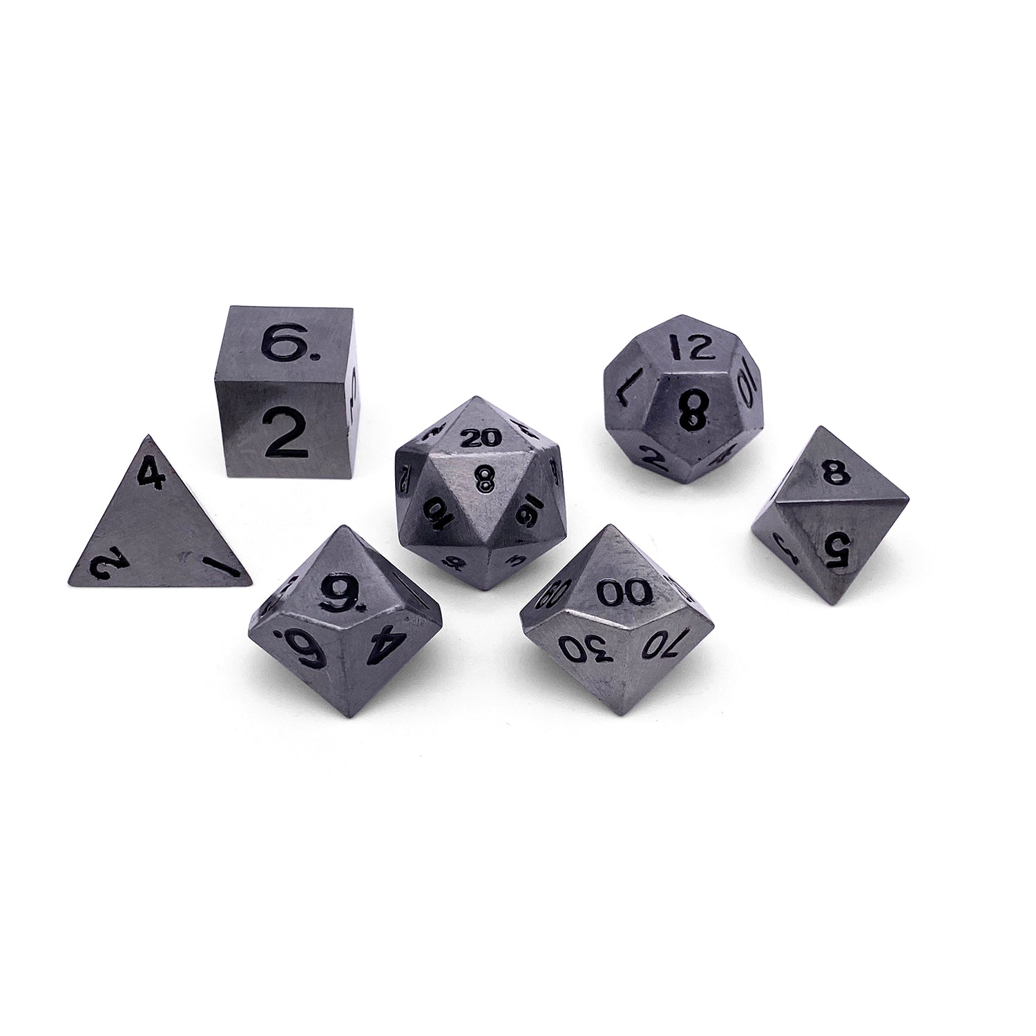 Aged Mithiral - 7 Piece Metal D&D & RPGs Dice Set-Zinc Alloy Dice-Norse Foundry-Norse Foundry-dungeons & dragons-d&d dice set-rpg dice set-d20-metal dice set-d&d-perfect for tabletop rpgs