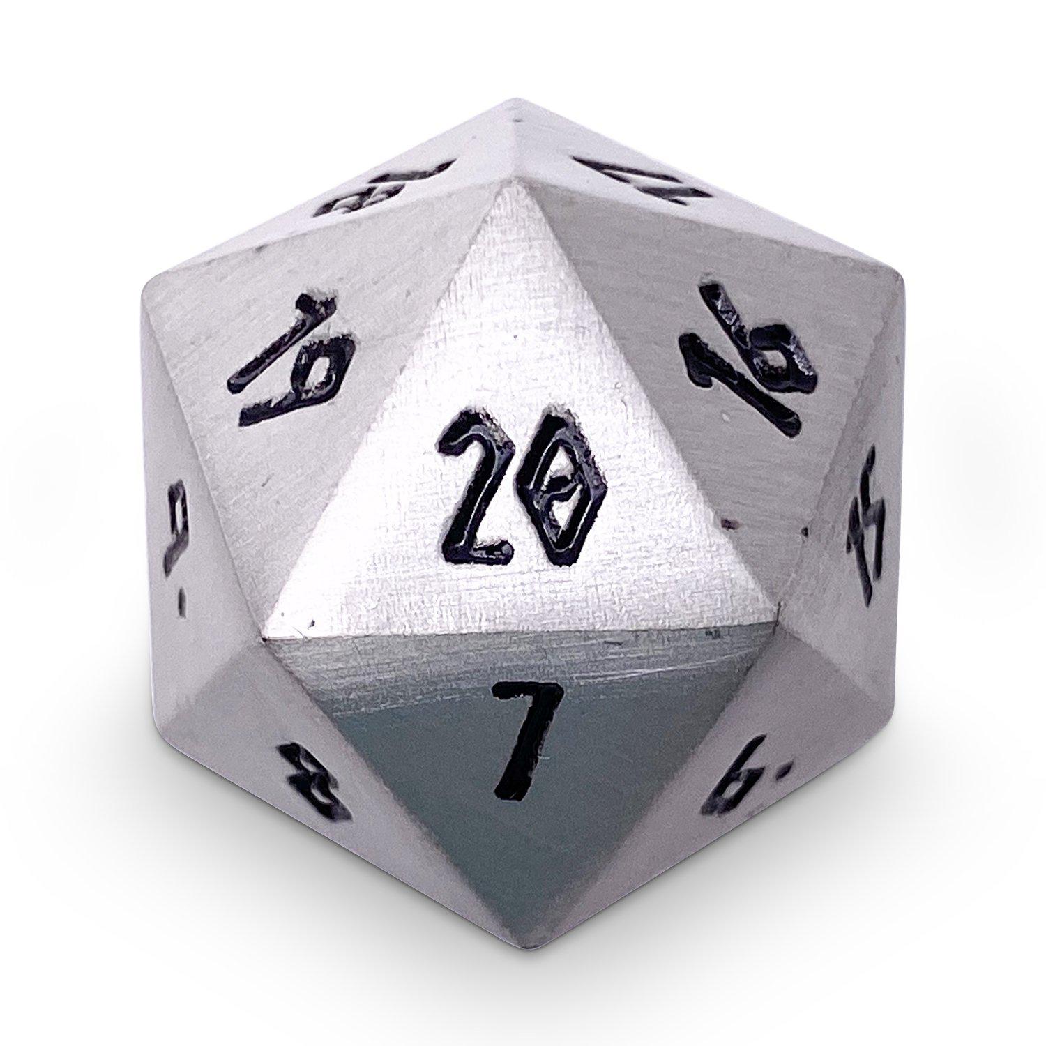 Aged Mithiral Metal Countdown Dice 25mm-Zinc Alloy Dice-Norse Foundry-Norse Foundry-dungeons & dragons-d&d dice-rpg d20-metal d20-d&d-d20-countdown-25mm-perfect for tabletop rpgs