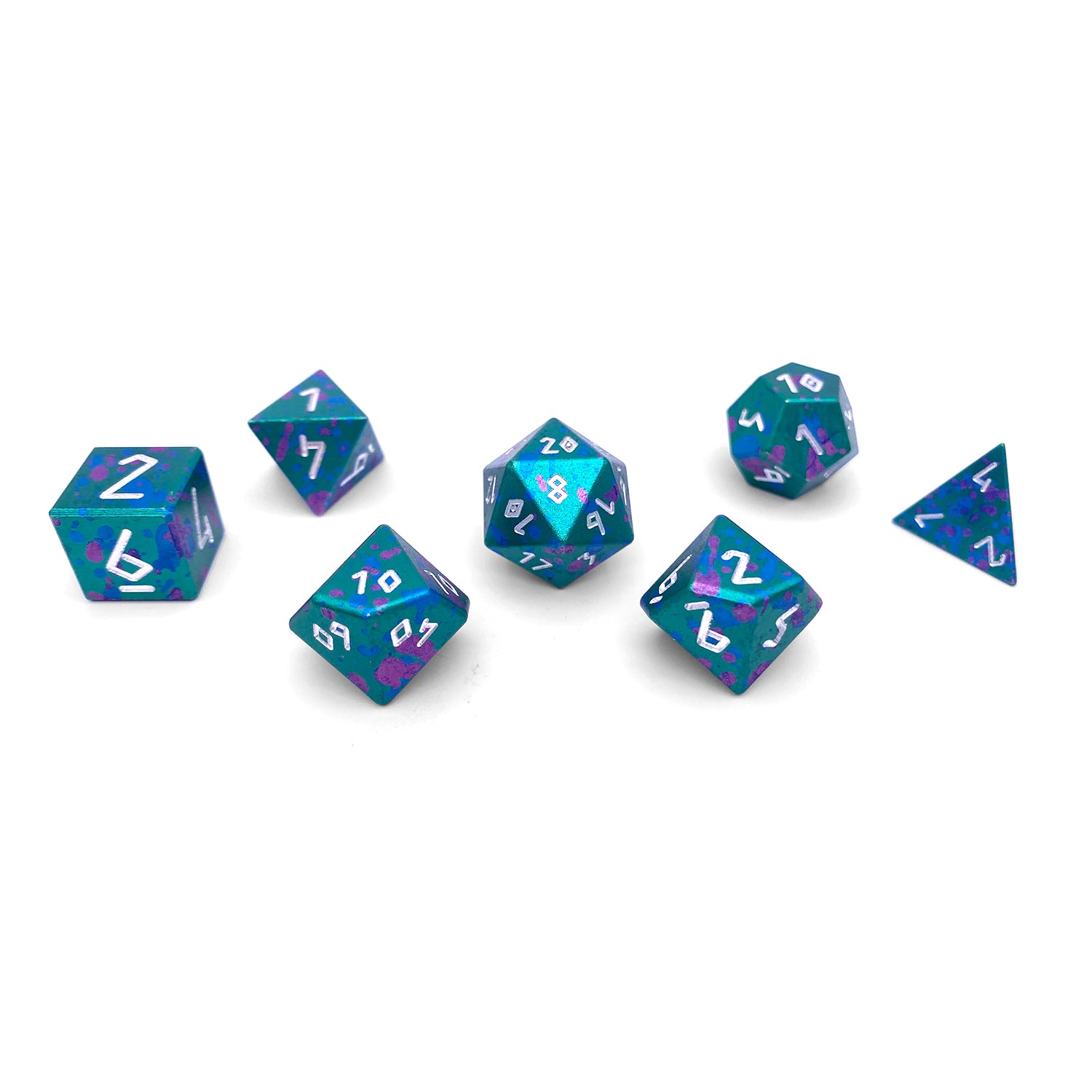 Augury - 7 Piece RPG Set 6063 Aluminum Wondrous Dice-Wondrous Dice | Set of 7-Norse Foundry-Norse Foundry-aluminum dice-dungeons & dragons-d&d dice set-rpg dice set-aluminum d&d dice set-d&d-lightweight-perfect for tabletop rpgs