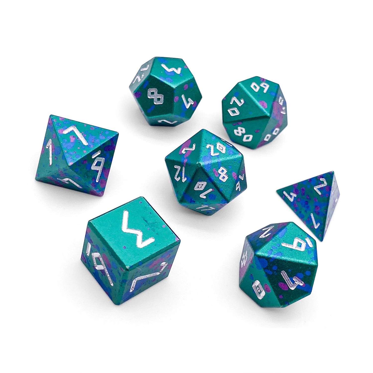 Augury - 7 Piece RPG Set 6063 Aluminum Wondrous Dice-Wondrous Dice | Set of 7-Norse Foundry-Norse Foundry-aluminum dice-dungeons & dragons-d&d dice set-rpg dice set-aluminum d&d dice set-d&d-lightweight-perfect for tabletop rpgs
