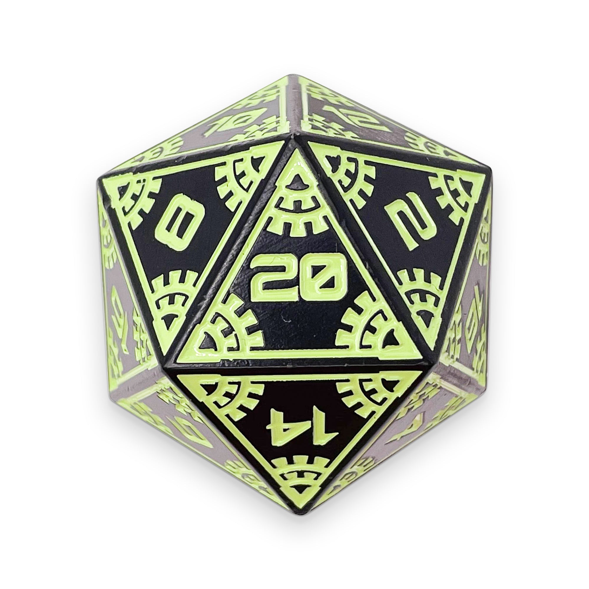 Aurora Lights - Asteroid Boulder® 45MM Alloy Metal Dice-Metal - Zinc Alloy Dice-Norse Foundry-Norse Foundry-dungeons & dragons-d&d dice-rpg dice-d20-metal dice-d&d-45mm-oversize-boulder-perfect for tabletop rpgs