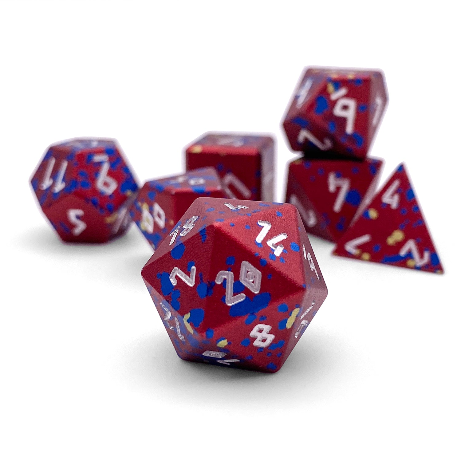 Barbarians Rage - 7 Piece RPG Set 6063 Aluminum Wondrous Dice-Wondrous Dice | Set of 7-Norse Foundry-Norse Foundry-aluminum dice-dungeons & dragons-d&d dice set-rpg dice set-aluminum d&d dice set-d&d-lightweight-perfect for tabletop rpgs