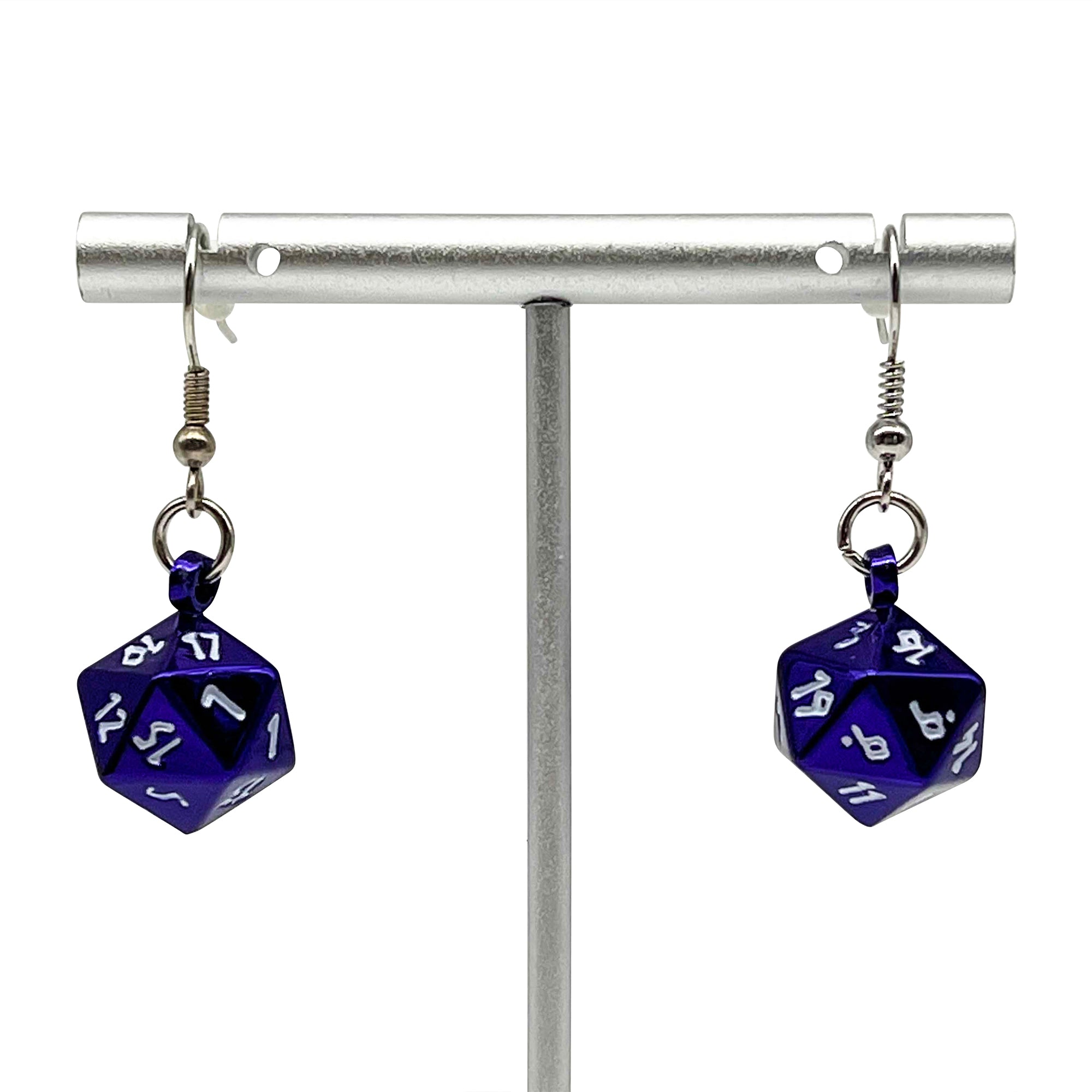 Bardic Purple - Ioun Stone D20 Dice Earrings by Norse Foundry-Earrings-Norse Foundry-dungeons and dragons-d&d-dungeons & dragons-earrings-dnd accessories-dice earrings- d20 earrings