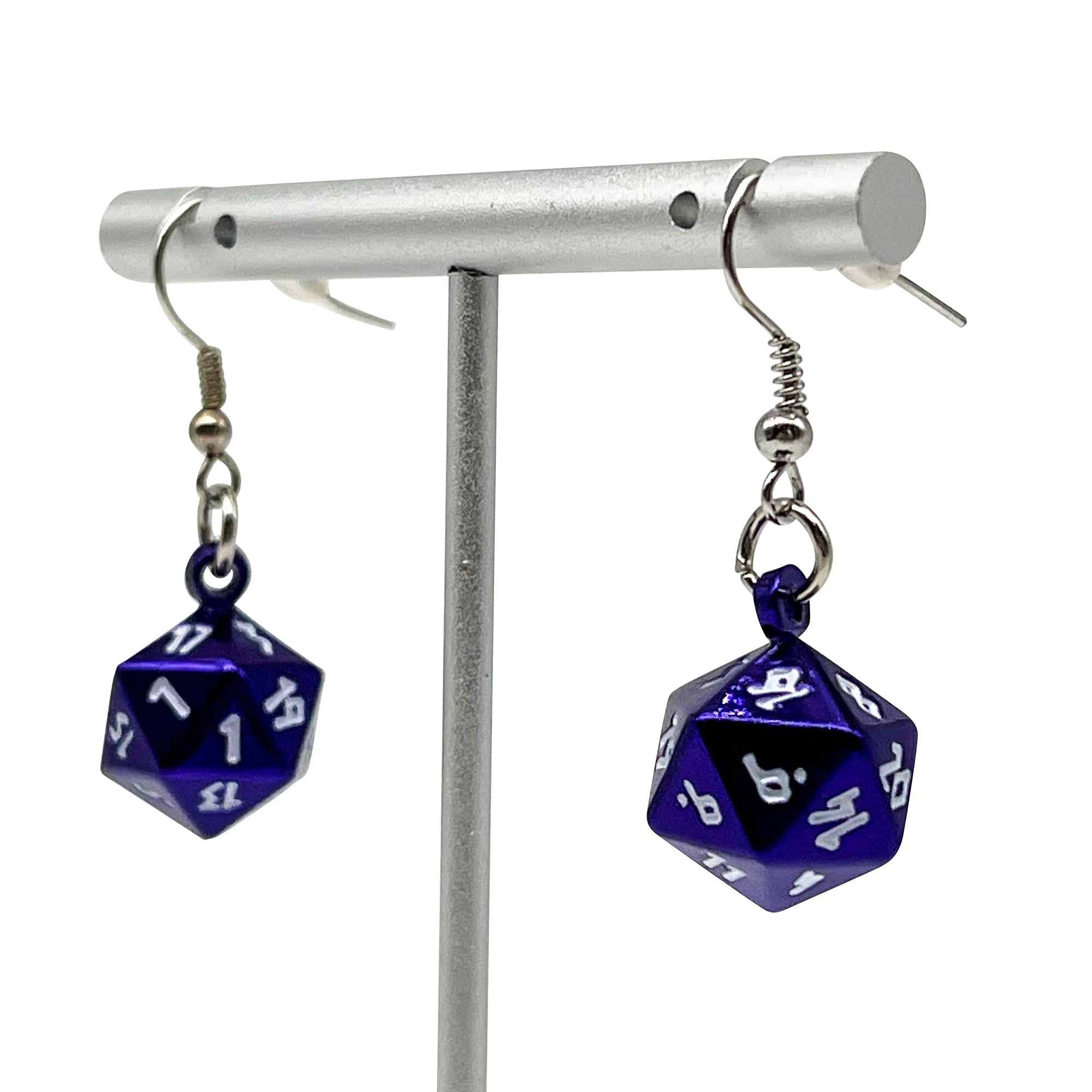 Bardic Purple - Ioun Stone D20 Dice Earrings by Norse Foundry-Earrings-Norse Foundry-dungeons and dragons-d&d-dungeons & dragons-earrings-dnd accessories-dice earrings- d20 earrings