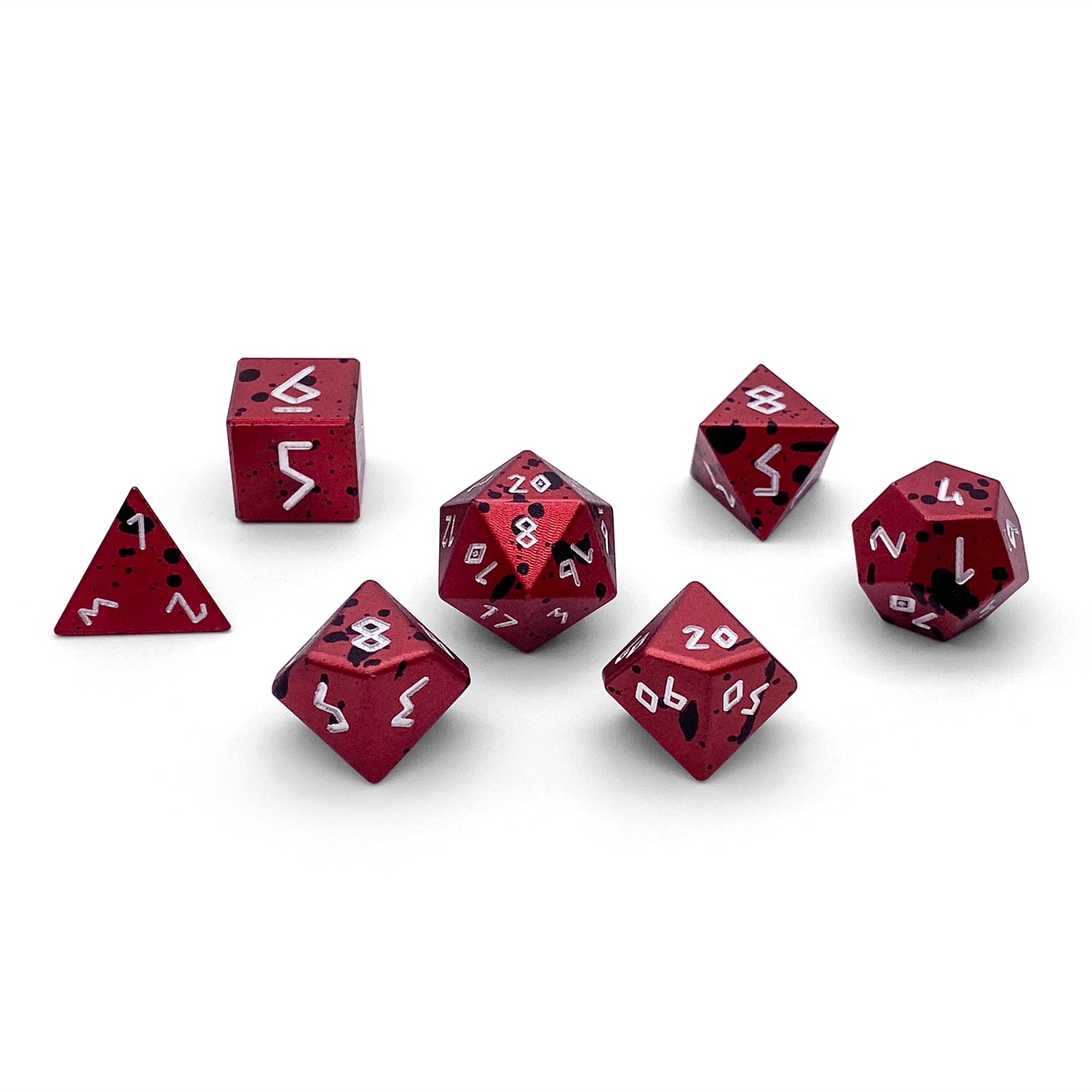 Berserker's Frenzy - 7 Piece RPG Set 6063 Aluminum Wondrous Dice-Wondrous Dice | Set of 7-Norse Foundry-Norse Foundry-aluminum dice-dungeons & dragons-d&d dice set-rpg dice set-aluminum d&d dice set-d&d-lightweight-perfect for tabletop rpgs