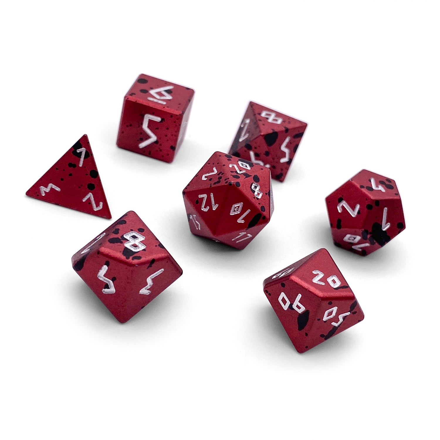 Berserker's Frenzy - 7 Piece RPG Set 6063 Aluminum Wondrous Dice-Wondrous Dice | Set of 7-Norse Foundry-Norse Foundry-aluminum dice-dungeons & dragons-d&d dice set-rpg dice set-aluminum d&d dice set-d&d-lightweight-perfect for tabletop rpgs