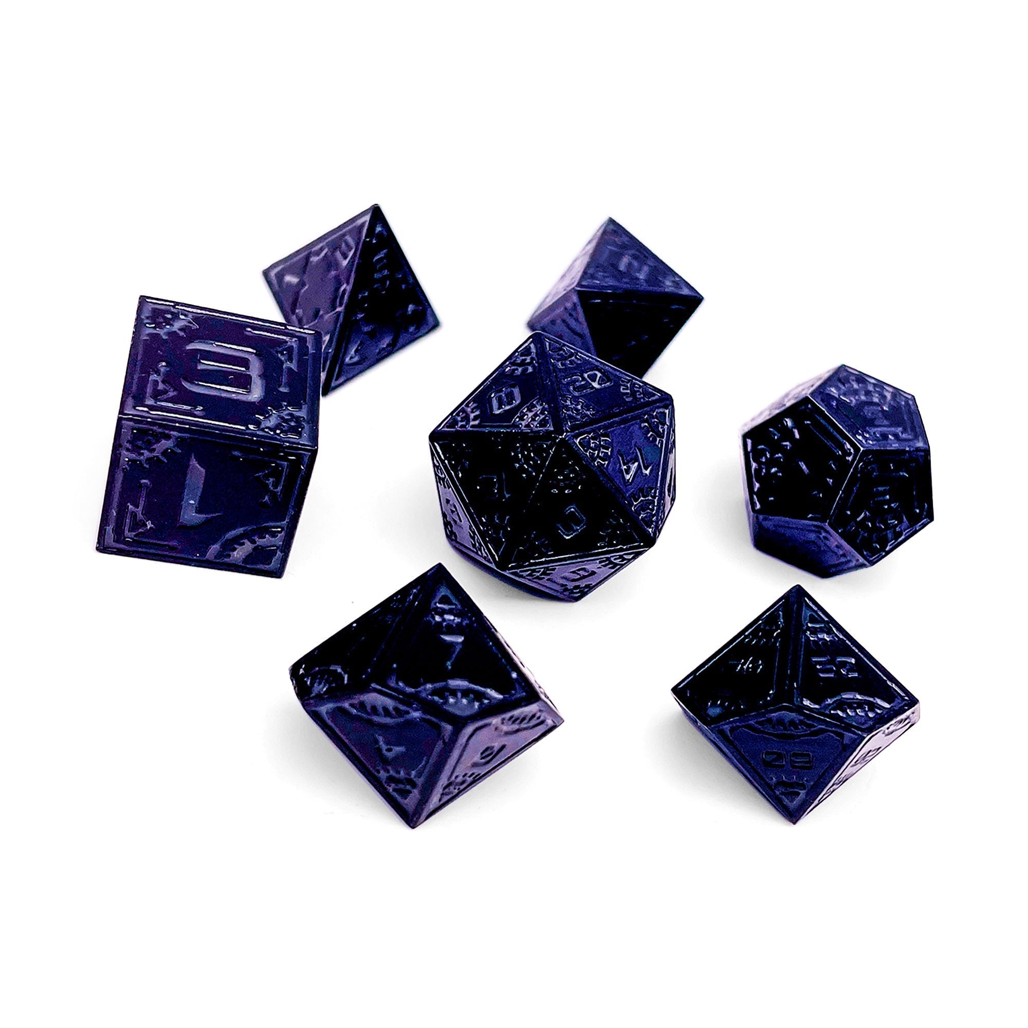 Black Hole - Space Dice 7 Piece RPG Set Alloy Metal Dice | Glows in the Dark-Metal - Zinc Alloy Dice-Norse Foundry-Norse Foundry-dungeons & dragons-d&d dice set-rpg dice set-d20-metal dice set-d&d-perfect for tabletop rpgs