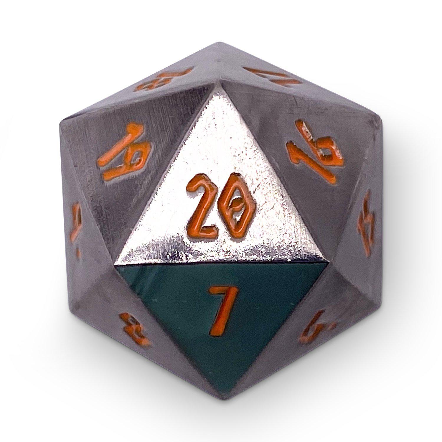 Black Lava Metal Countdown Dice 25mm-Zinc Alloy Dice-Norse Foundry-Norse Foundry-dungeons & dragons-d&d dice-rpg d20-metal d20-d&d-d20-countdown-25mm-perfect for tabletop rpgs