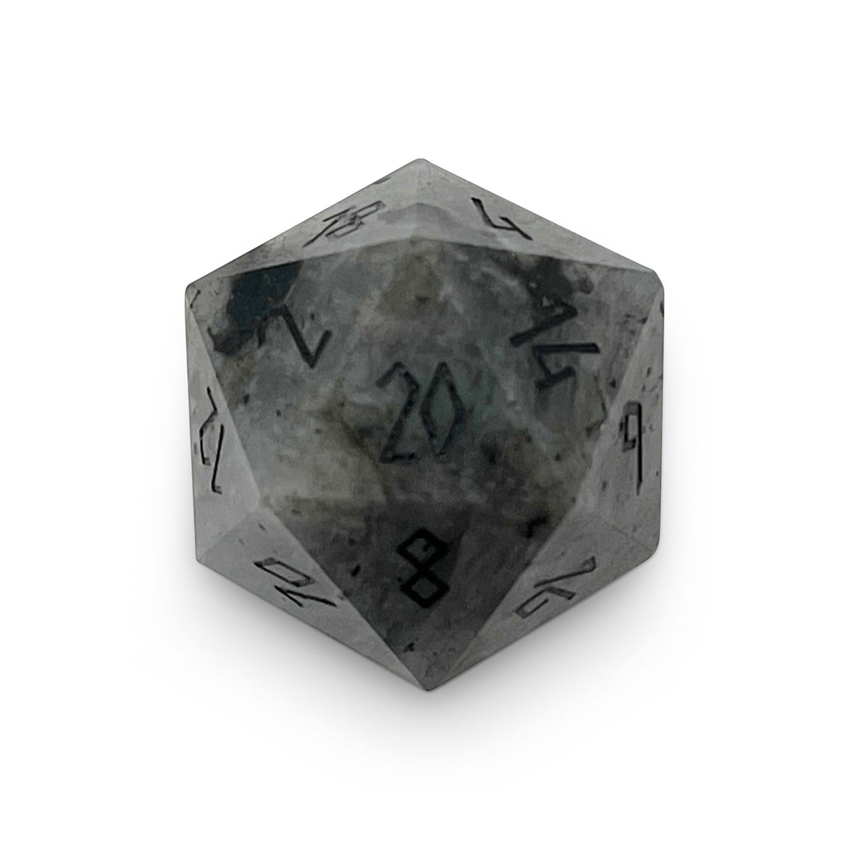 Blue Labradorite - Single D20 Gemstone Dice-Gemstone Dice-Norse Foundry-Norse Foundry-dungeons & dragons-d&d dice-rpg d20-gemstone d20-d&d-d20-perfect for tabletop rpgs