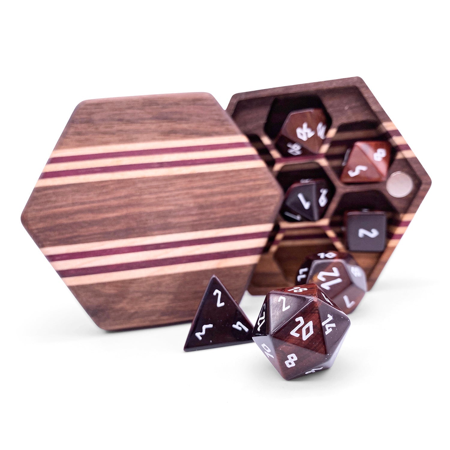 Bull's Eye - 7 Piece RPG Set Gemstone Dice-Gemstone Dice-Norse Foundry-Gemstone Dice-Dungeons & Dragons Dice-Gem Dice-DnD Dice-Gaming Dice-Perfect for Tabletop RPGs-Dice Set