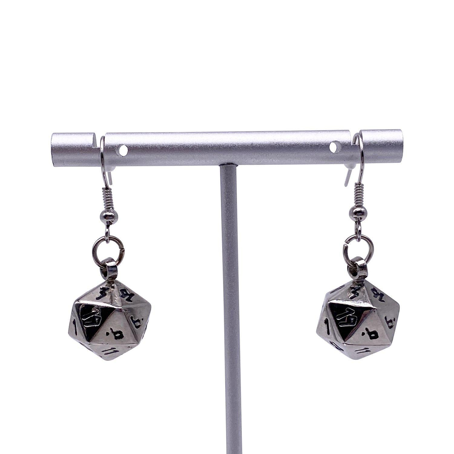 Chainmail - Ioun Stone D20 Dice Earrings by Norse Foundry-Earrings-Norse Foundry-dungeons and dragons-d&d-dungeons & dragons-earrings-dnd accessories-dice earrings- d20 earrings