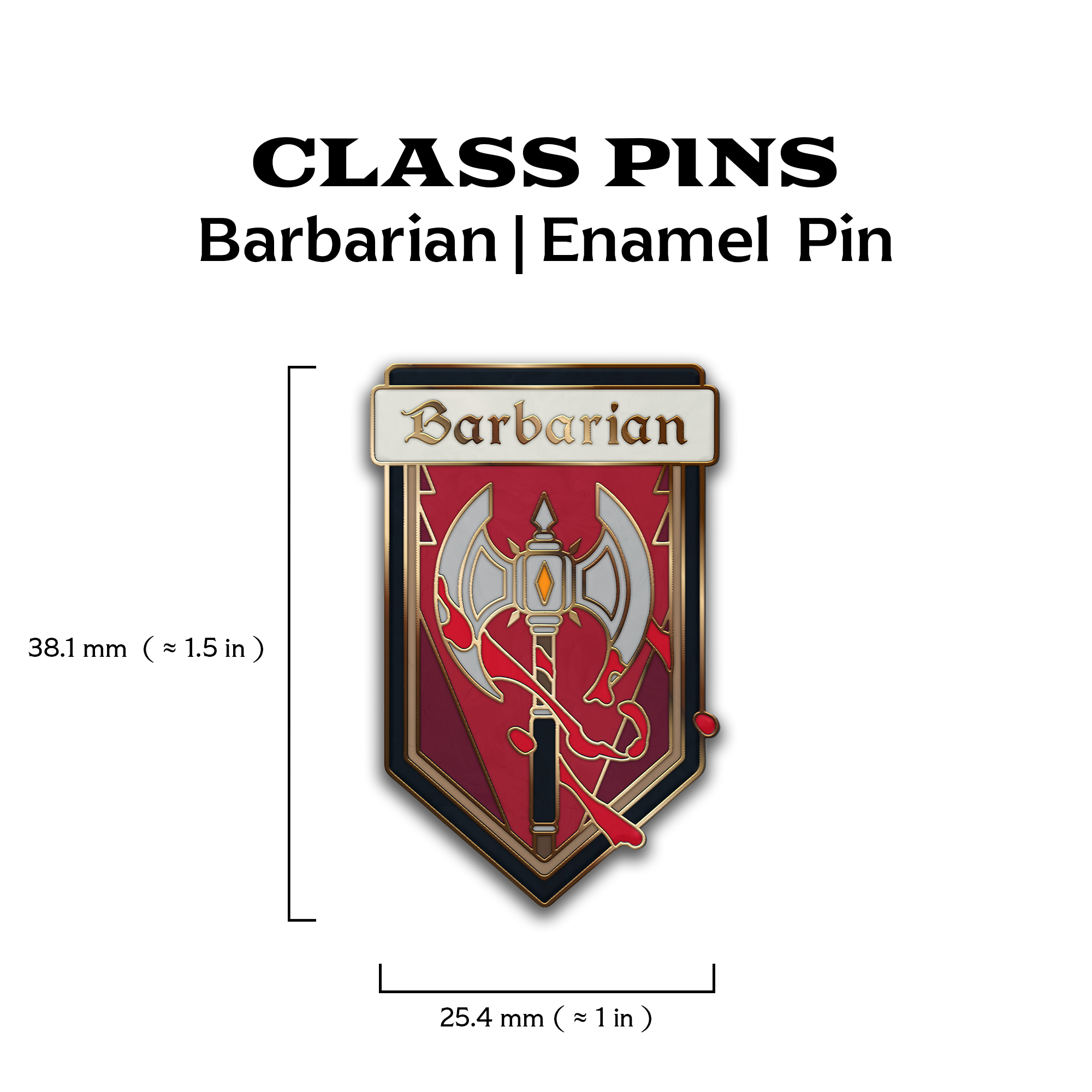 Class Pin - Barbarian-Enamel Pin-Norse Foundry -d&d-dungeons & dragons-accessories-d&d pin-class pin-pin collections