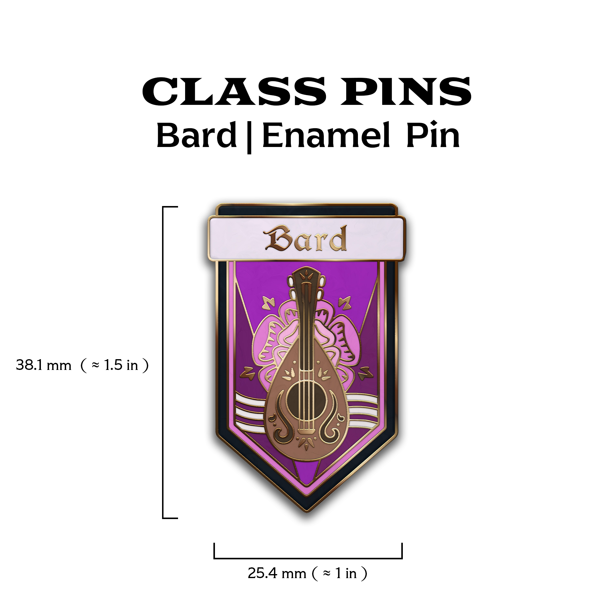 Class Pin - Bard-Enamel Pin-Norse Foundry -d&d-dungeons & dragons-accessories-d&d pin-class pin-pin collections