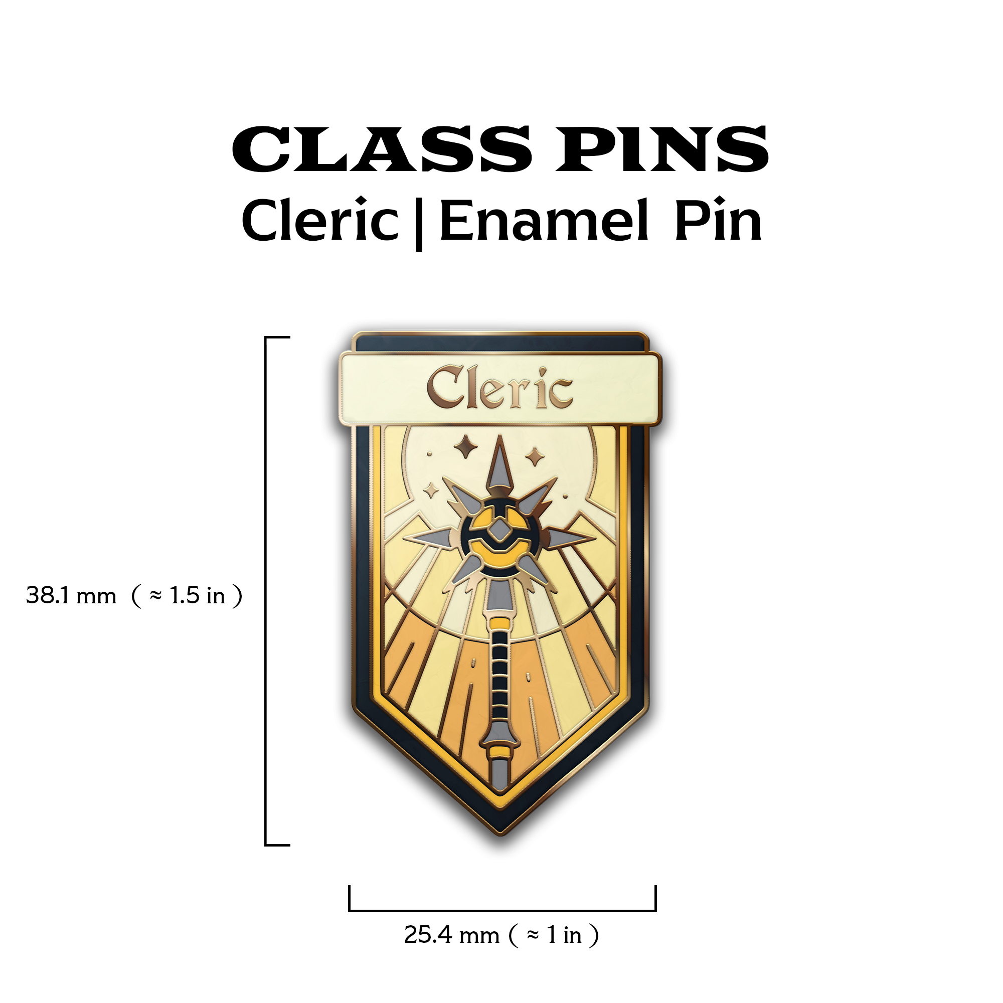Class Pin - Cleric-Enamel Pin-Norse Foundry -d&d-dungeons & dragons-accessories-d&d pin-class pin-pin collections