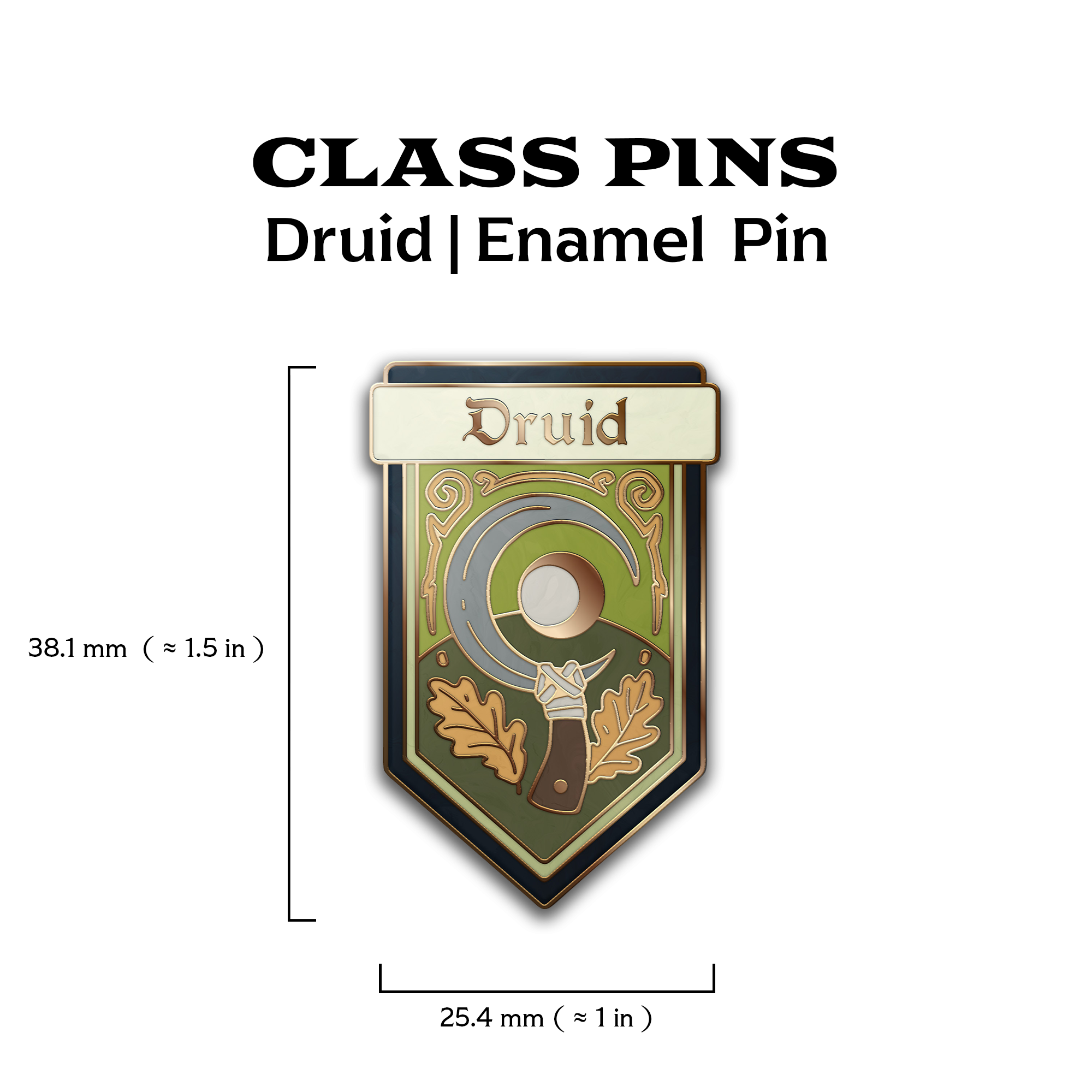 Class Pin - Druid-Enamel Pin-Norse Foundry -D&D Enamel Pin-D&D Pin-Dungeons and Dragons Enamel Pin-D&D Accessories