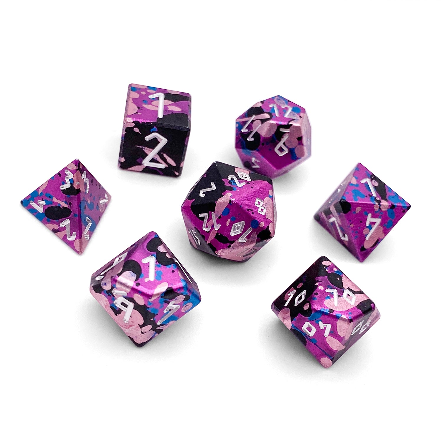 Cosmic Horror - 7 Piece RPG Set 6063 Aluminum Wondrous Dice-Aluminum Dice-Norse Foundry-Norse Foundry-aluminum dice-dungeons & dragons-d&d dice set-rpg dice set-aluminum d&d dice set-d&d-lightweight-perfect for tabletop rpgs