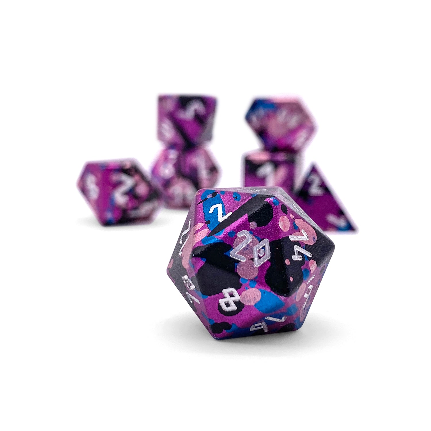 Cosmic Horror - 7 Piece RPG Set 6063 Aluminum Wondrous Dice-Aluminum Dice-Norse Foundry-Norse Foundry-aluminum dice-dungeons & dragons-d&d dice set-rpg dice set-aluminum d&d dice set-d&d-lightweight-perfect for tabletop rpgs
