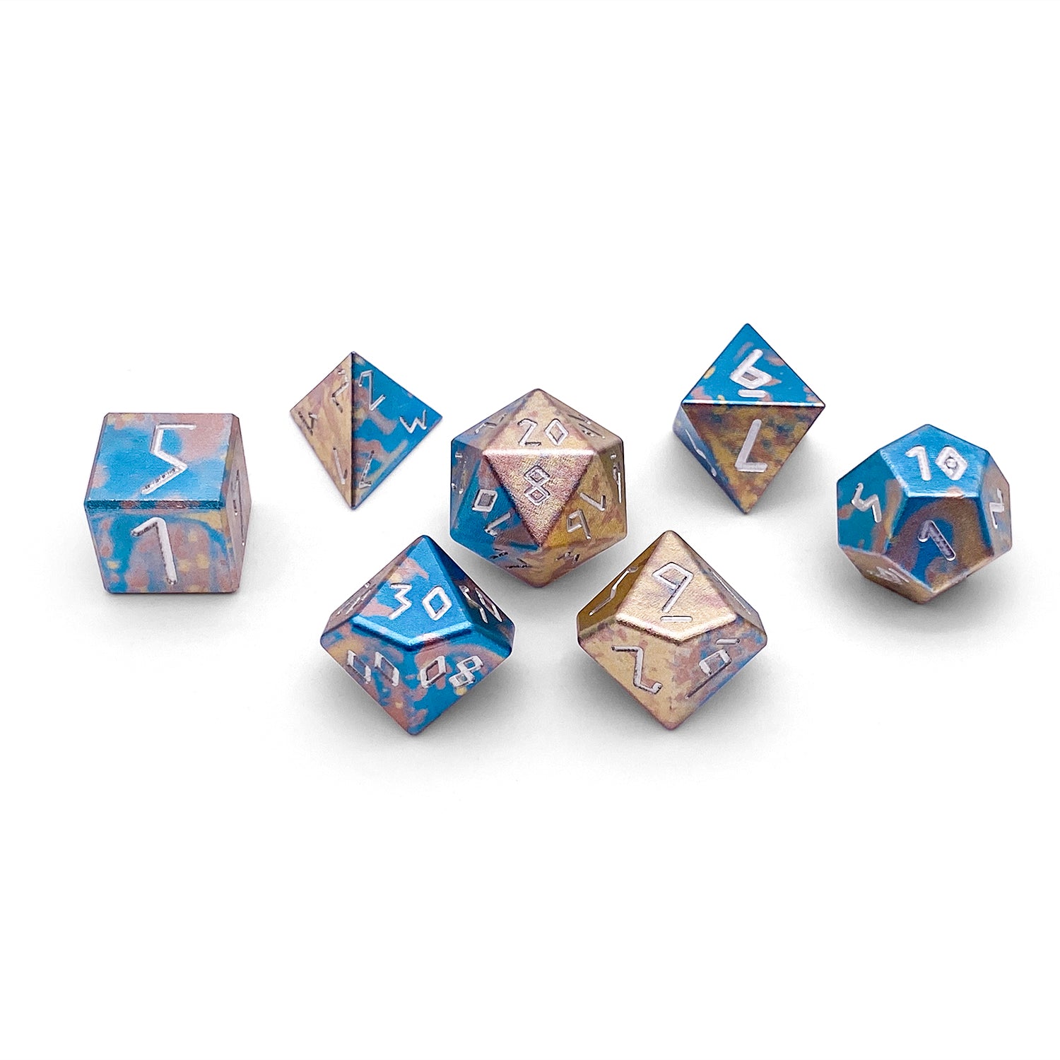 Cotton Candy - 7 Piece RPG Set 6063 Aluminum Wondrous Dice-Wondrous Dice | Set of 7-Norse Foundry-Norse Foundry-aluminum dice-dungeons & dragons-d&d dice set-rpg dice set-aluminum d&d dice set-d&d-lightweight-perfect for tabletop rpgs