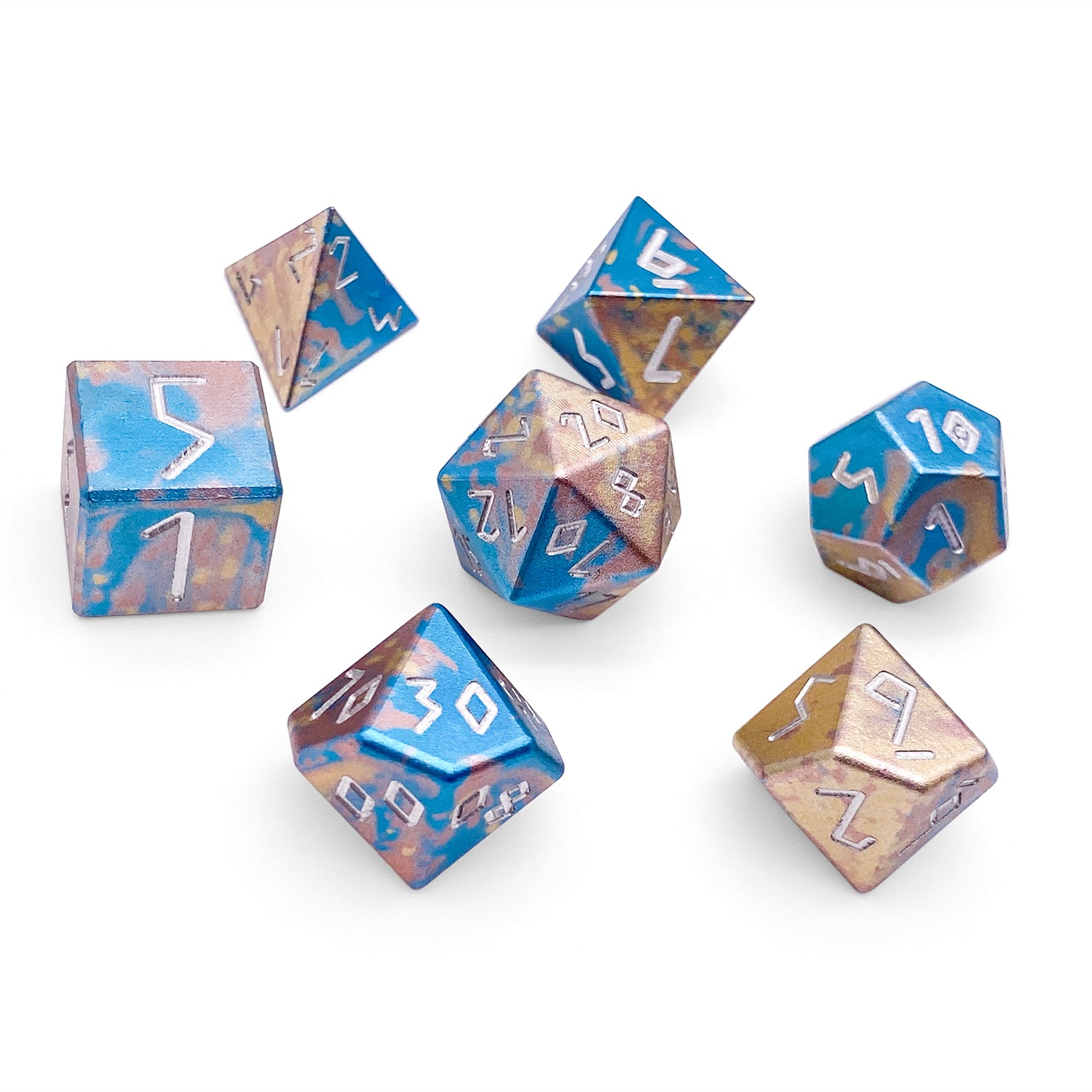 Cotton Candy - 7 Piece RPG Set 6063 Aluminum Wondrous Dice-Wondrous Dice | Set of 7-Norse Foundry-Norse Foundry-aluminum dice-dungeons & dragons-d&d dice set-rpg dice set-aluminum d&d dice set-d&d-lightweight-perfect for tabletop rpgs