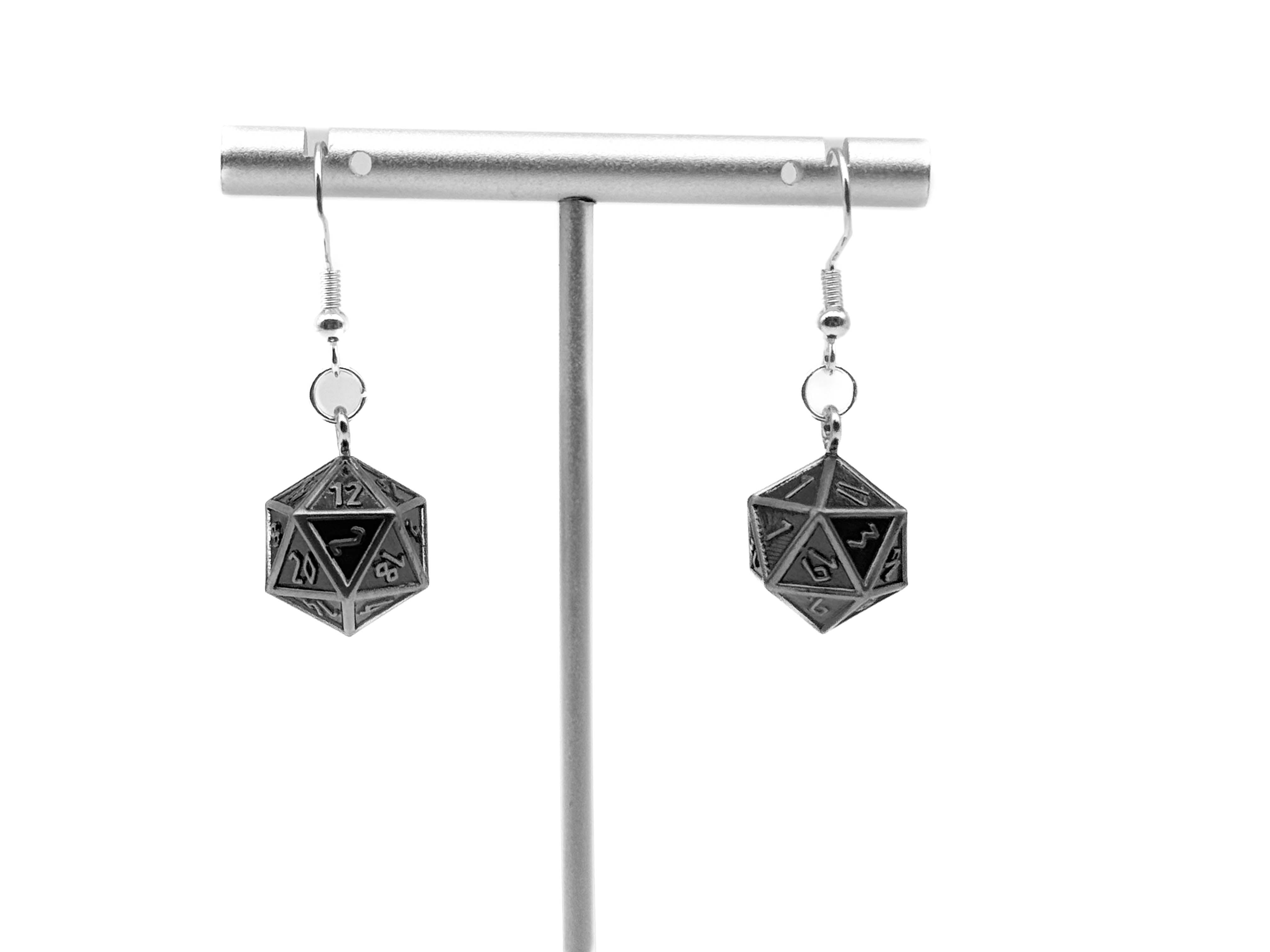 Cursed Blade - Ioun Stone D20 Dice Earrings by Norse Foundry-Earrings-Norse Foundry-dungeons and dragons-d&d-dungeons & dragons-earrings-dnd accessories-dice earrings- d20 earrings