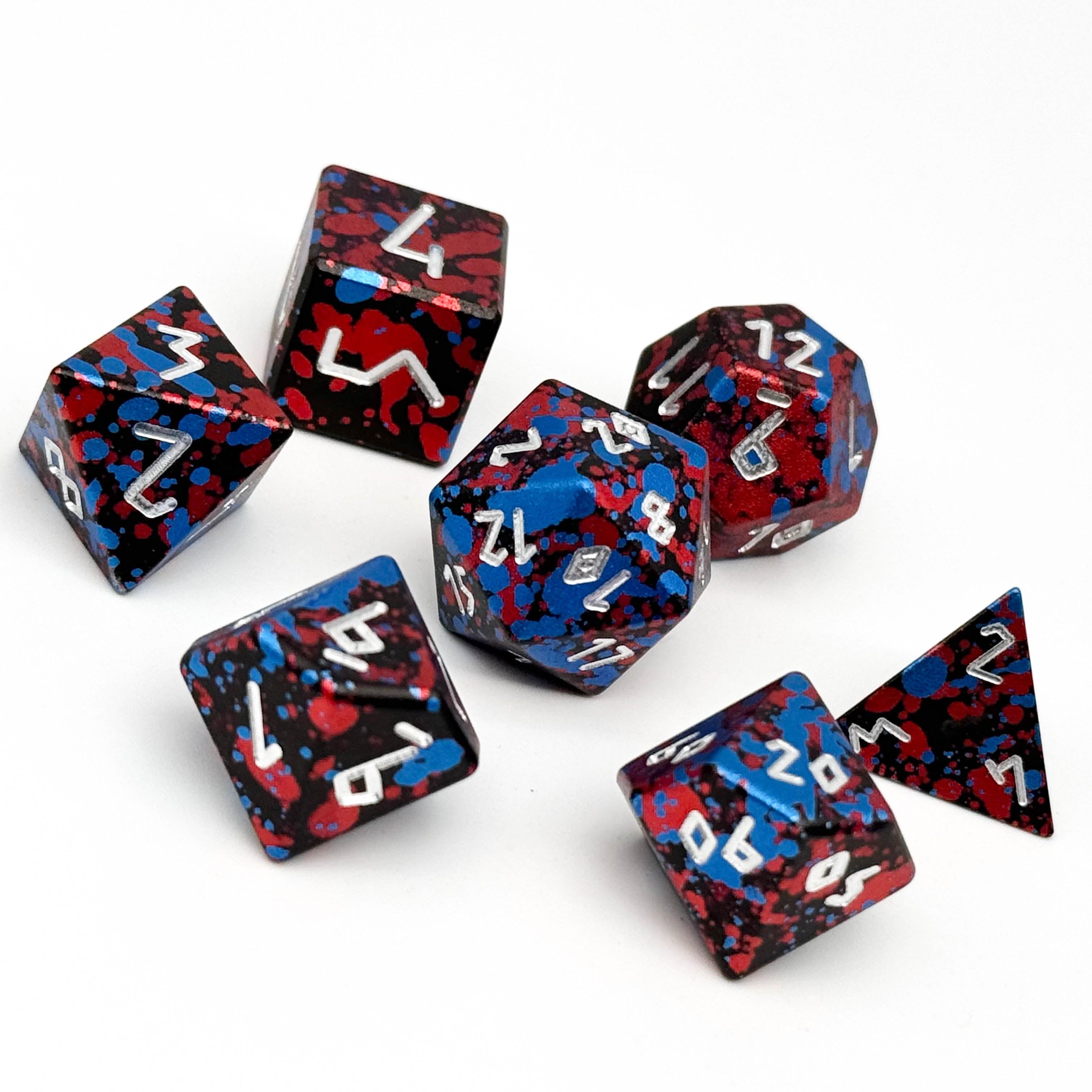 Dark Circus - 7 Piece RPG 6063 Aluminum Wondrous Dice-Wondrous Dice | Set of 7-Norse Foundry-Norse Foundry-aluminum dice-dungeons & dragons-d&d dice set-rpg dice set-aluminum d&d dice set-d&d-lightweight-perfect for tabletop rpgs