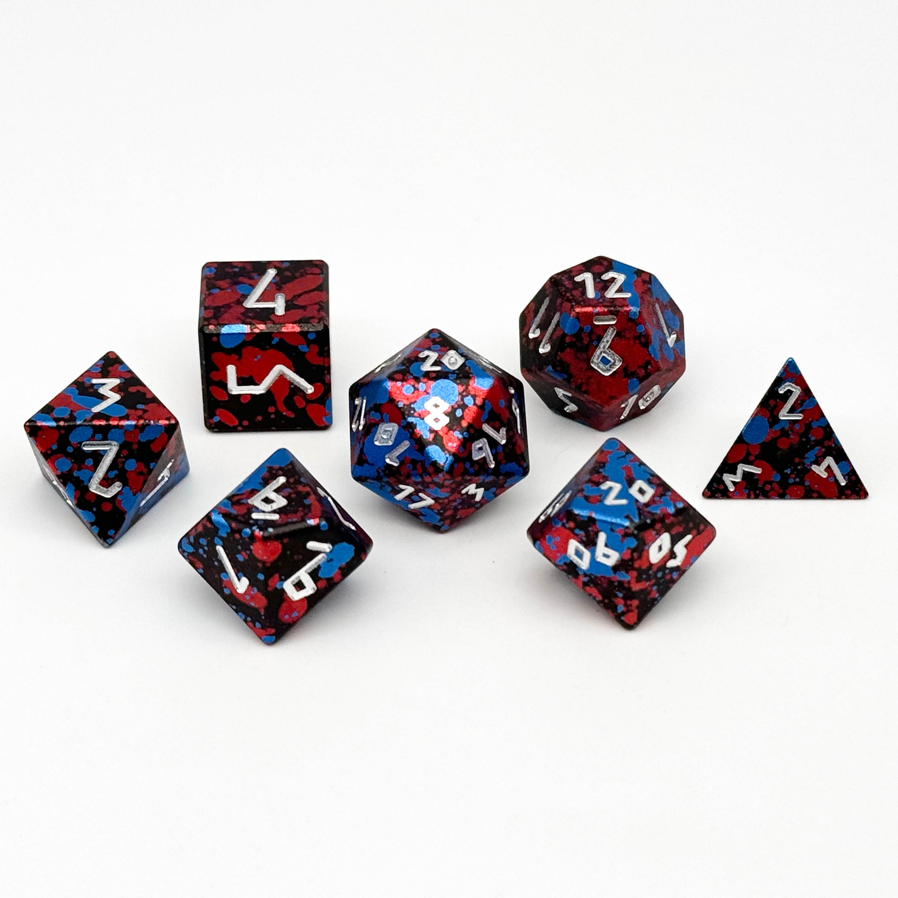 Dark Circus - 7 Piece RPG 6063 Aluminum Wondrous Dice-Wondrous Dice | Set of 7-Norse Foundry-Norse Foundry-aluminum dice-dungeons & dragons-d&d dice set-rpg dice set-aluminum d&d dice set-d&d-lightweight-perfect for tabletop rpgs