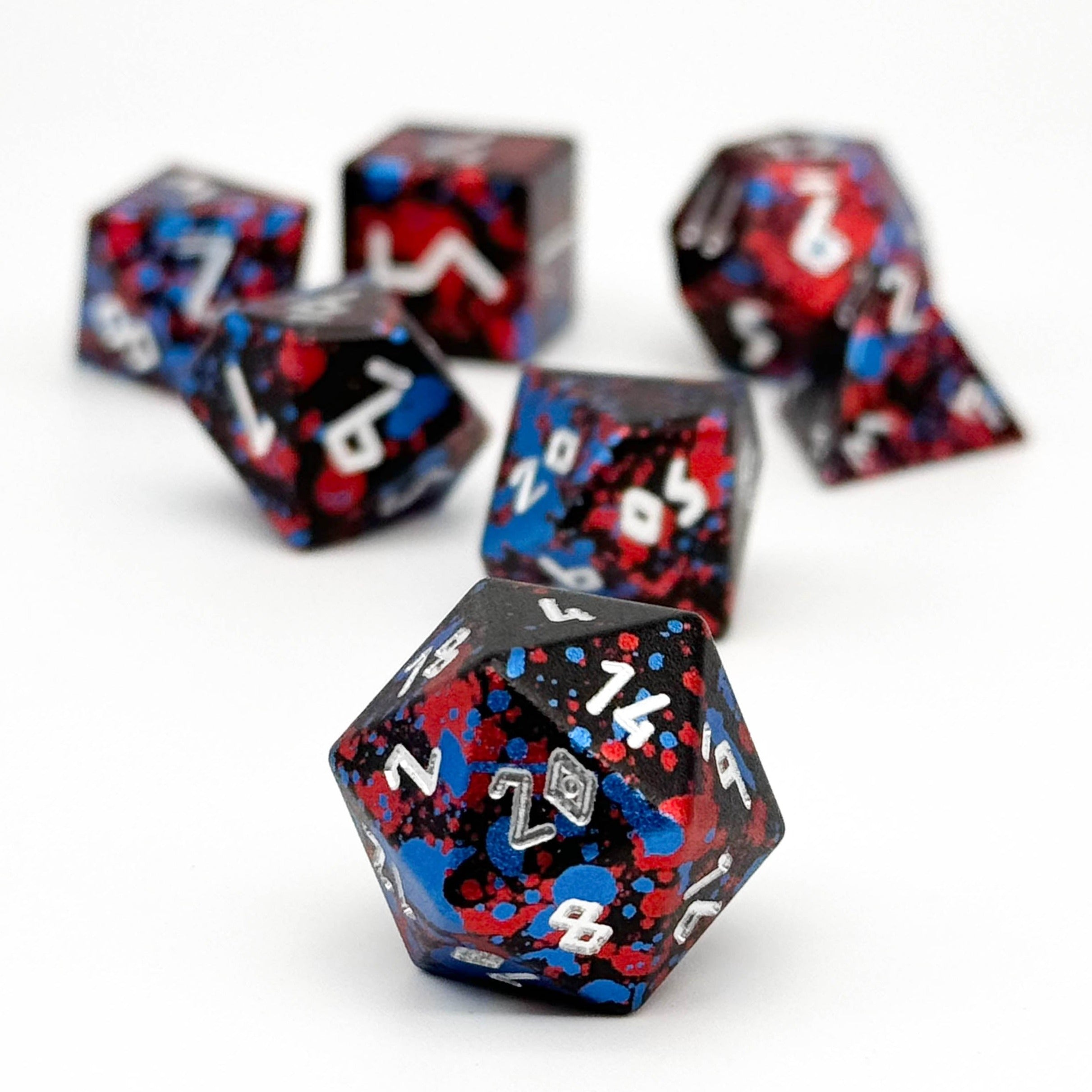 Dark Circus - 7 Piece RPG 6063 Aluminum Wondrous Dice-Wondrous Dice | Set of 7-Norse Foundry-Norse Foundry-aluminum dice-dungeons & dragons-d&d dice set-rpg dice set-aluminum d&d dice set-d&d-lightweight-perfect for tabletop rpgs