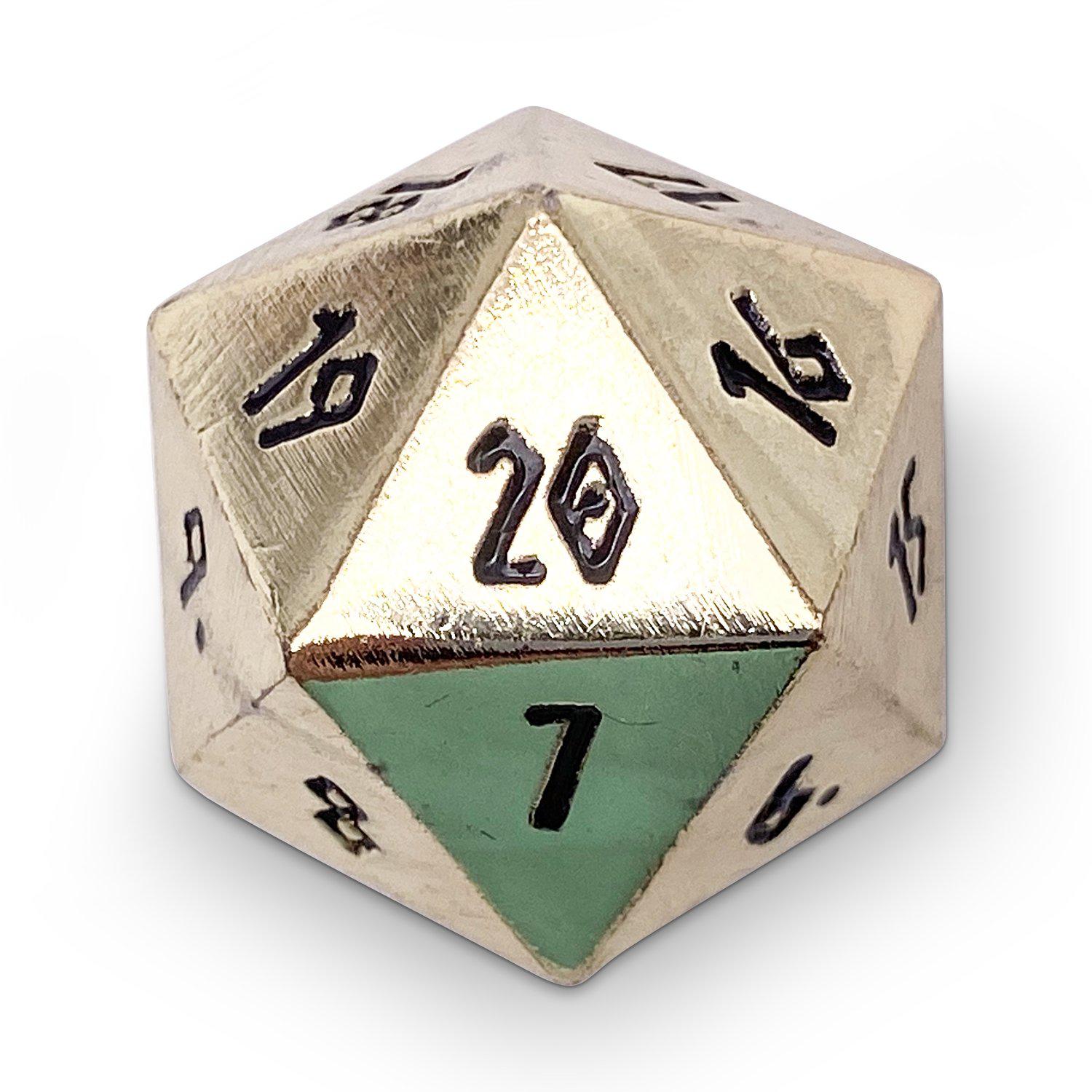 Dead Man's Gold Metal Countdown Dice 25mm-Zinc Alloy Dice-Norse Foundry-Norse Foundry-dungeons & dragons-d&d dice-rpg d20-metal d20-d&d-d20-countdown-25mm-perfect for tabletop rpgs