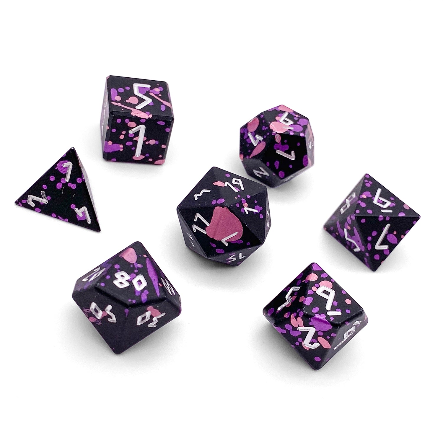 Death Knight - 7 Piece RPG Set 6063 Aluminum Wondrous Dice-Wondrous Dice | Set of 7-Norse Foundry-Norse Foundry-aluminum dice-dungeons & dragons-d&d dice set-rpg dice set-aluminum d&d dice set-d&d-lightweight-perfect for tabletop rpgs