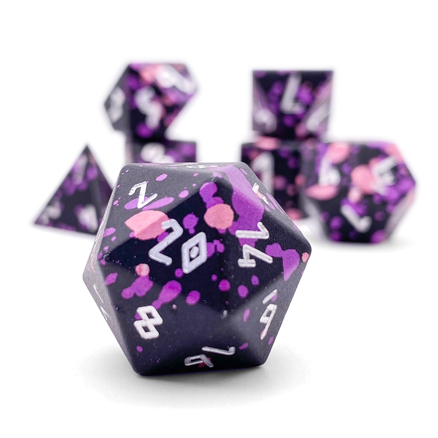 Death Knight - 7 Piece RPG Set 6063 Aluminum Wondrous Dice-Wondrous Dice | Set of 7-Norse Foundry-Norse Foundry-aluminum dice-dungeons & dragons-d&d dice set-rpg dice set-aluminum d&d dice set-d&d-lightweight-perfect for tabletop rpgs