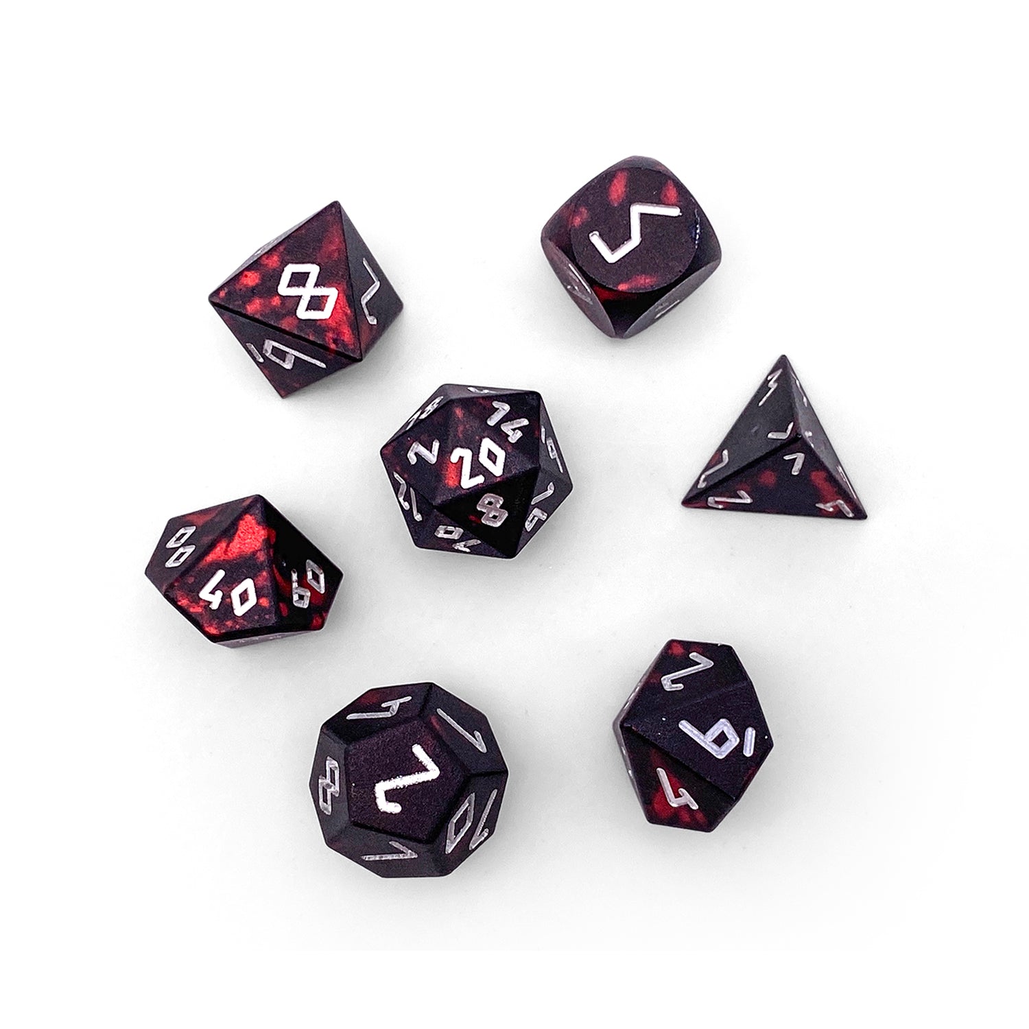 Demon's Blood - Pebble™ 10mm Set 6063 Aluminum Wondrous Dice-Pebbles-Norse Foundry-Norse Foundry-aluminum dice-dungeons & dragons-d&d dice set-rpg dice set-aluminum d&d dice set-d&d-mini-lightweight-perfect for tabletop rpgs