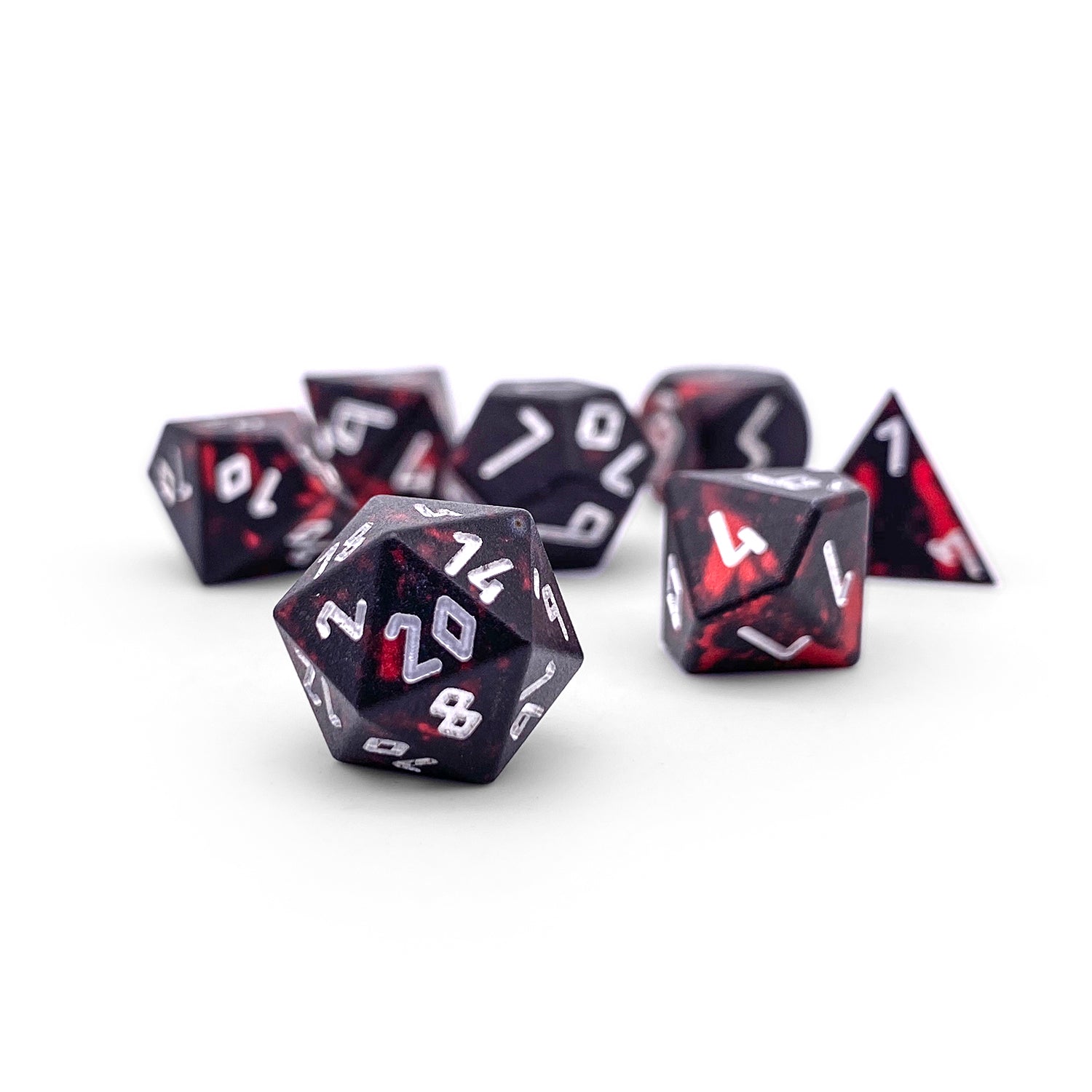 Demon's Blood - Pebble™ 10mm Set 6063 Aluminum Wondrous Dice-Pebbles-Norse Foundry-Norse Foundry-aluminum dice-dungeons & dragons-d&d dice set-rpg dice set-aluminum d&d dice set-d&d-mini-lightweight-perfect for tabletop rpgs