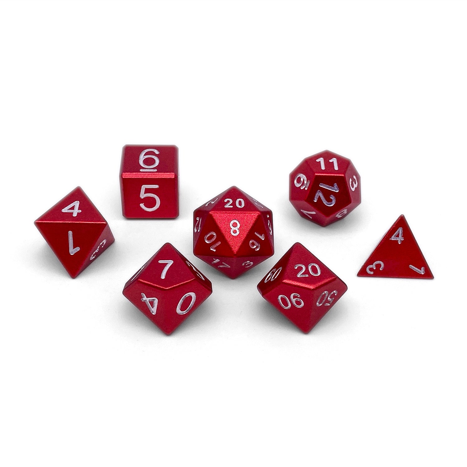 Devils Red - 7 Piece RPG Set 6063 Aluminum Dice