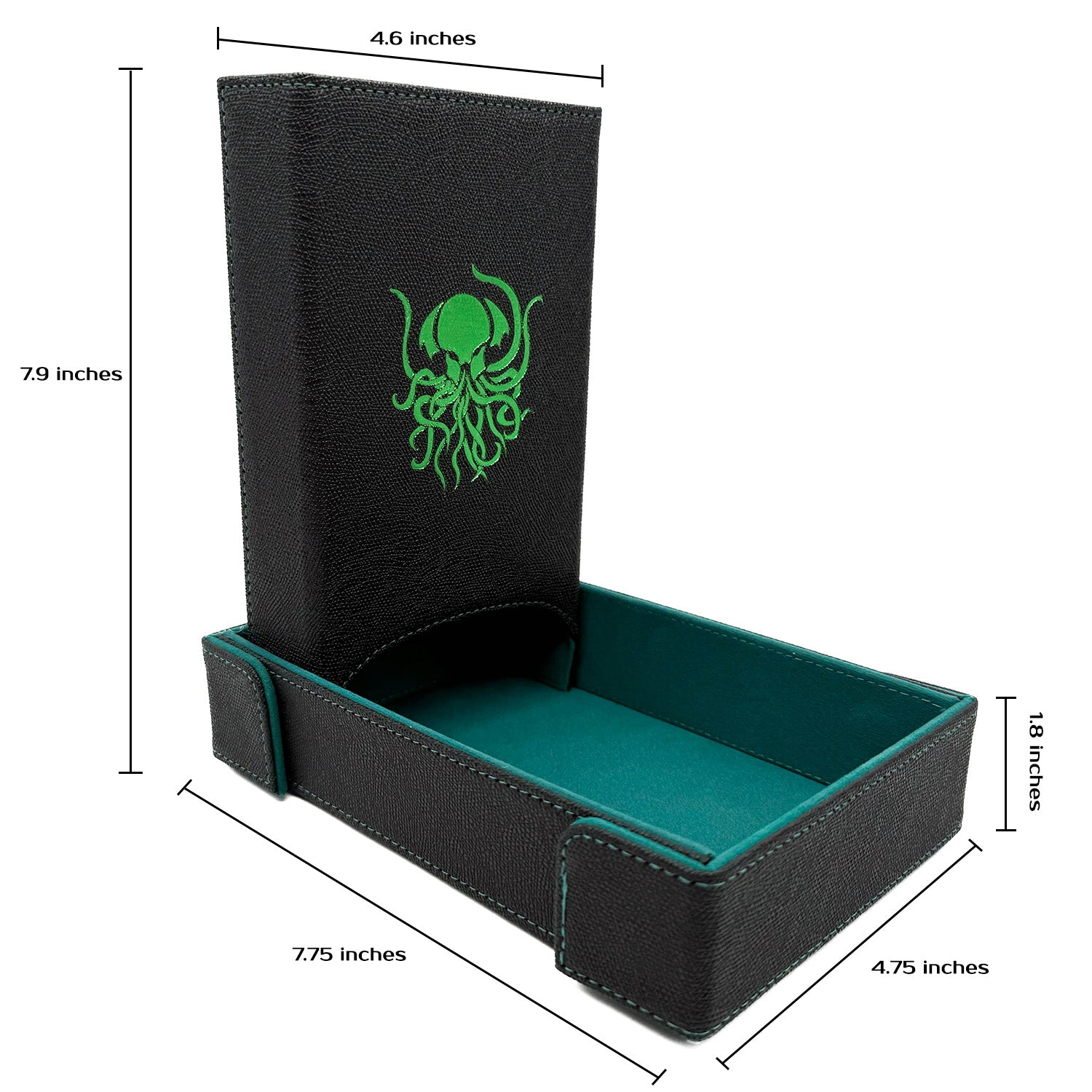 Dice Tray / Tower Bundle: Green Cthulhu-Dice Tray-Norse Foundry -Dice Tray Dice Tower-DND Tray-D&D Dice Tower-DnD Accessories-Dice Rolling Tower with Tray-Portable Dice Tower Set