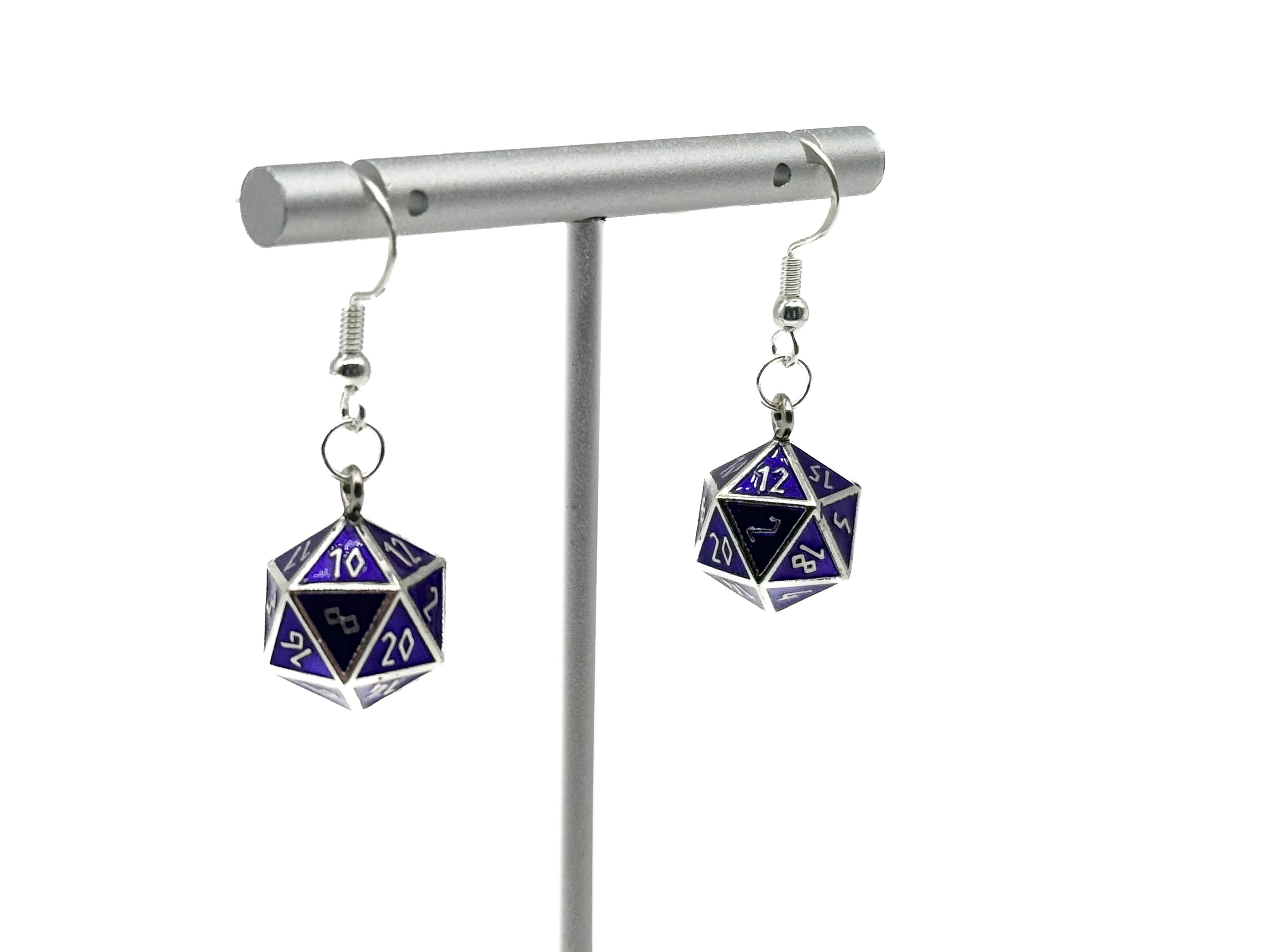 Doppelgänger - Ioun Stone D20 Dice Earrings by Norse Foundry-Earrings-Norse Foundry-dungeons and dragons-d&d-dungeons & dragons-earrings-dnd accessories-dice earrings- d20 earrings