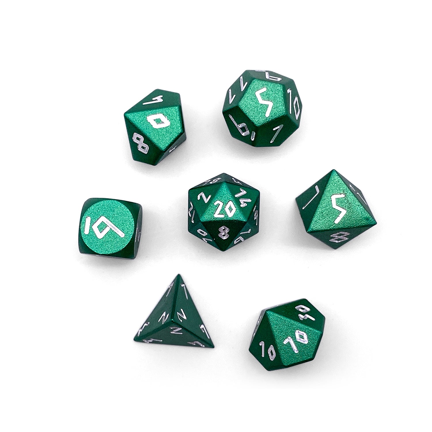 Druid Green - Pebble™ 10mm 6063 Aluminum Dice-Pebbles-Norse Foundry-Norse Foundry-aluminum dice-dungeons & dragons-d&d dice set-rpg dice set-aluminum d&d dice set-d&d-mini-lightweight-perfect for tabletop rpgs