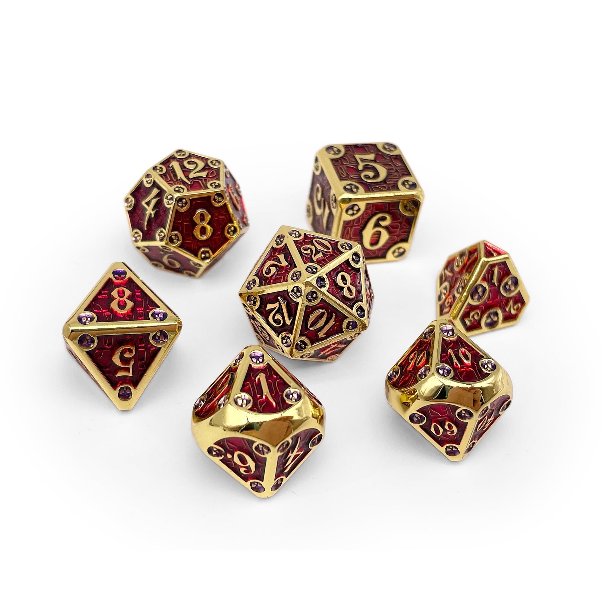 Dungeon Delve - Blood Oath 7 Piece RPG set Alloy Metal Dice-Metal - Zinc Alloy Dice-Norse Foundry-Norse Foundry-dungeons & dragons-d&d dice set-rpg dice set-d20-metal dice set-d&d-perfect for tabletop rpgs