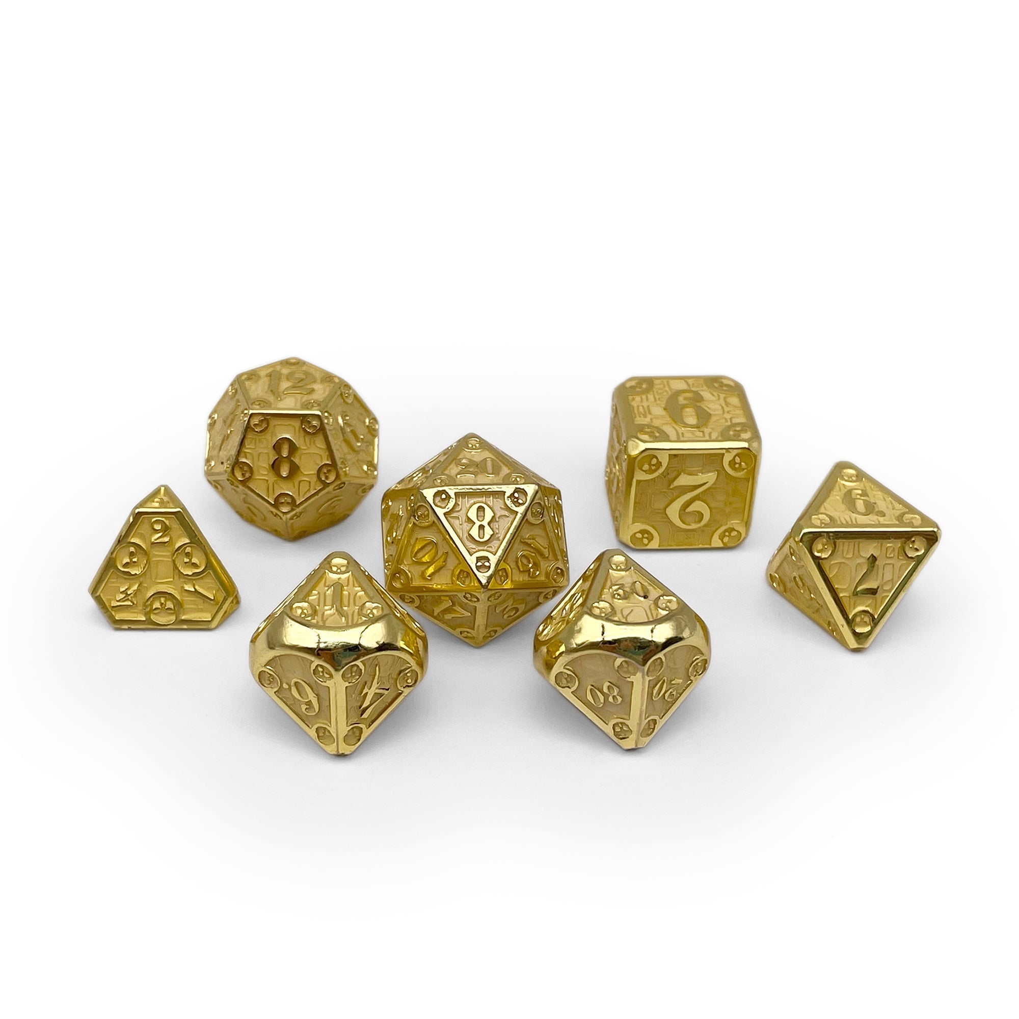 Dungeon Delve - Enchanted Parchment 7 Piece RPG set Alloy Metal Dice-Metal - Zinc Alloy Dice-Norse Foundry-Norse Foundry-dungeons & dragons-d&d dice set-rpg dice set-d20-metal dice set-d&d-perfect for tabletop rpgs