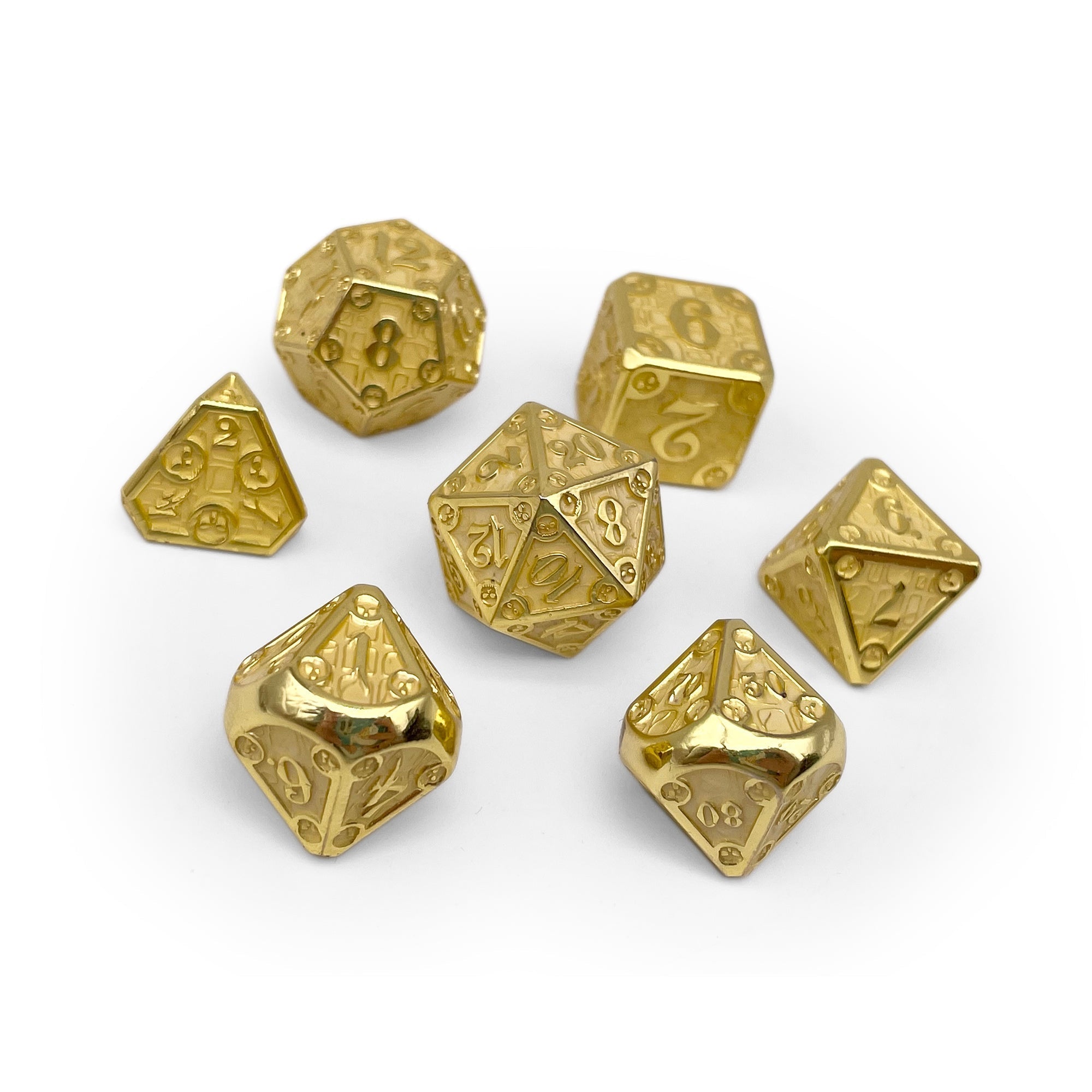Dungeon Delve - Enchanted Parchment 7 Piece RPG set Alloy Metal Dice-Metal - Zinc Alloy Dice-Norse Foundry-Norse Foundry-dungeons & dragons-d&d dice set-rpg dice set-d20-metal dice set-d&d-perfect for tabletop rpgs