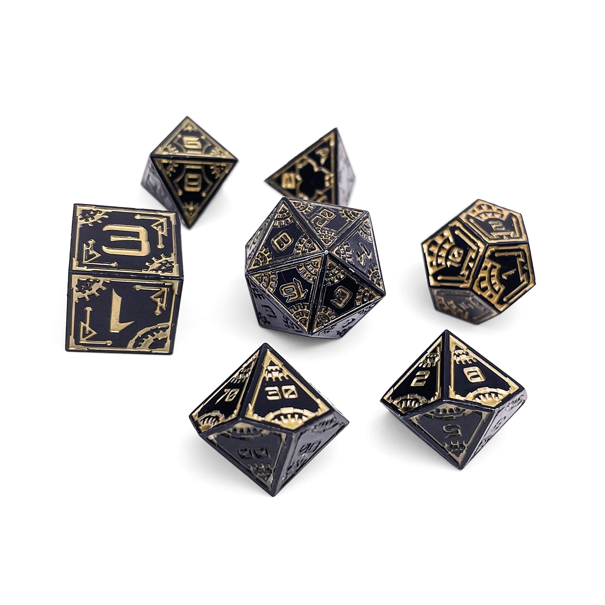 Eclipse - Space Dice 7 Piece RPG Set Alloy Metal Dice-Metal - Zinc Alloy Dice-Norse Foundry-Norse Foundry-dungeons & dragons-d&d dice set-rpg dice set-d20-metal dice set-d&d-perfect for tabletop rpgs