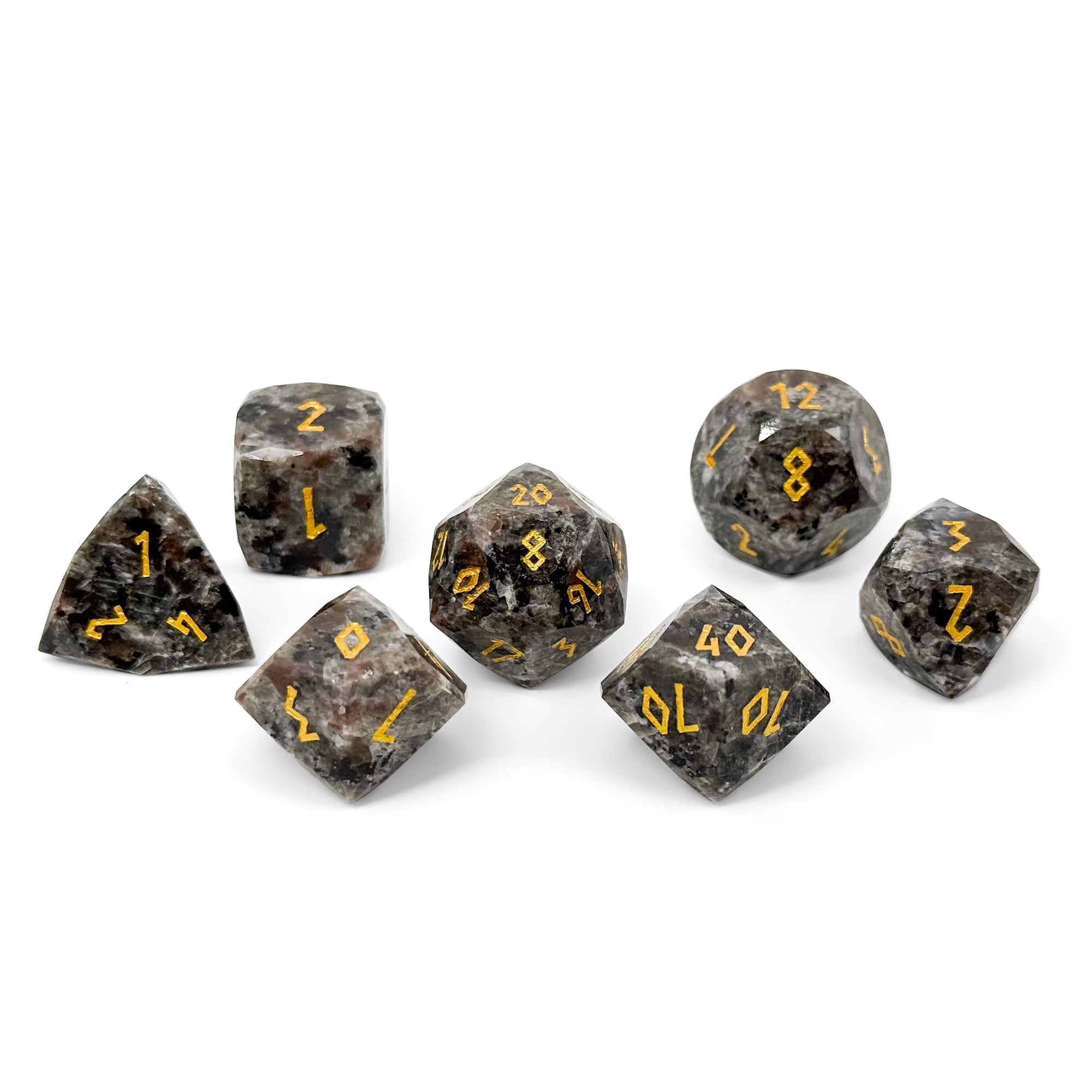 Emberlight - 7 Piece RPG Set Gemstone Wondrous Cut Dice-Gemstone Dice-Norse Foundry-Gemstone Dice-Dungeons & Dragons Dice-Gem Dice-DnD Dice-Gaming Dice-Perfect for Tabletop RPGs-Dice Set
