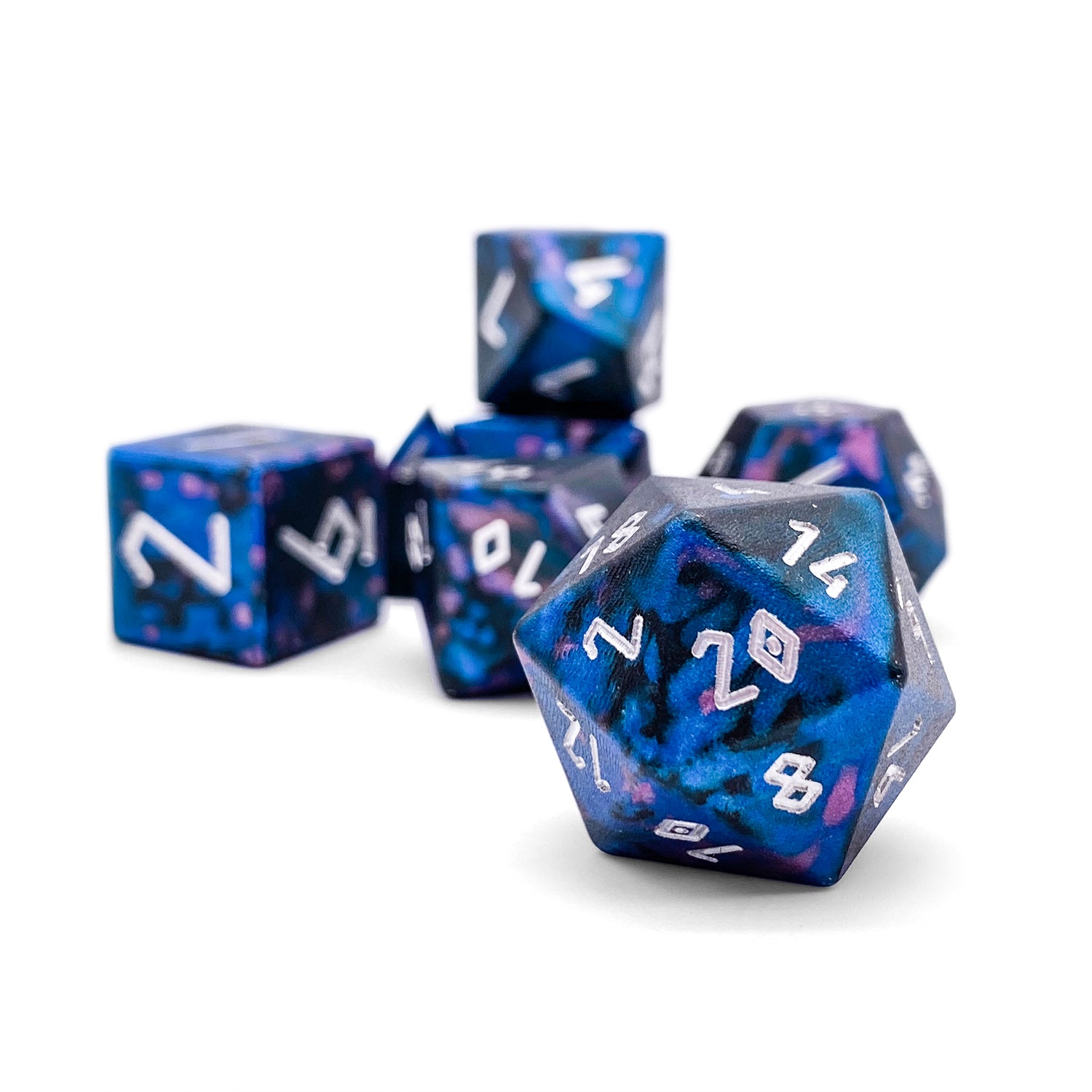 Enchanted Forest - 7 Piece RPG Set 6063 Aluminum Wondrous Dice-Wondrous Dice | Set of 7-Norse Foundry-Norse Foundry-aluminum dice-dungeons & dragons-d&d dice set-rpg dice set-aluminum d&d dice set-d&d-lightweight-perfect for tabletop rpgs