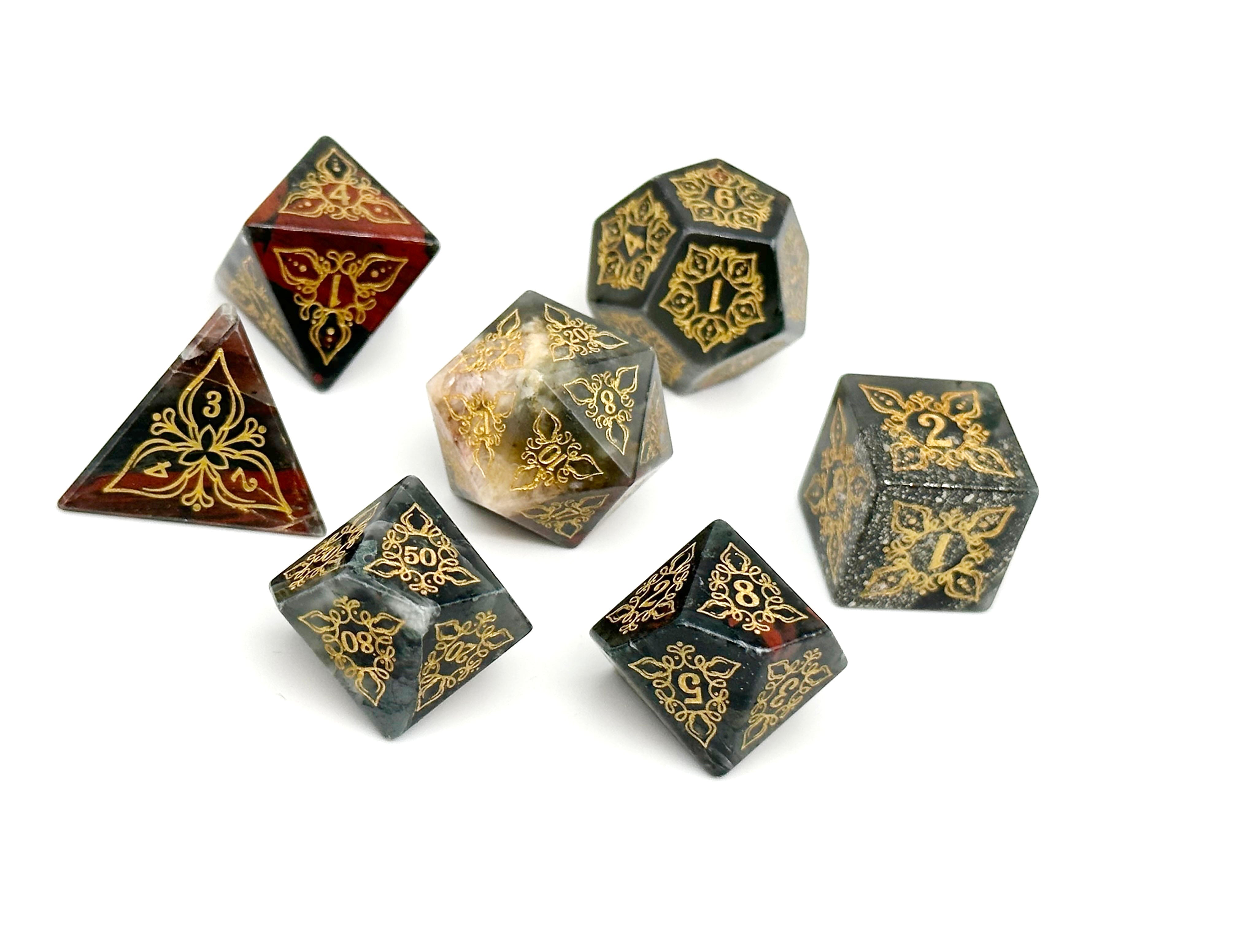 Feyweave - Bloodstone-Norse Foundry-Norse Foundry-dungeons & dragons-d&d dice set-rpg dice set-gemstone dice set-d&d-perfect for tabletop rpgs