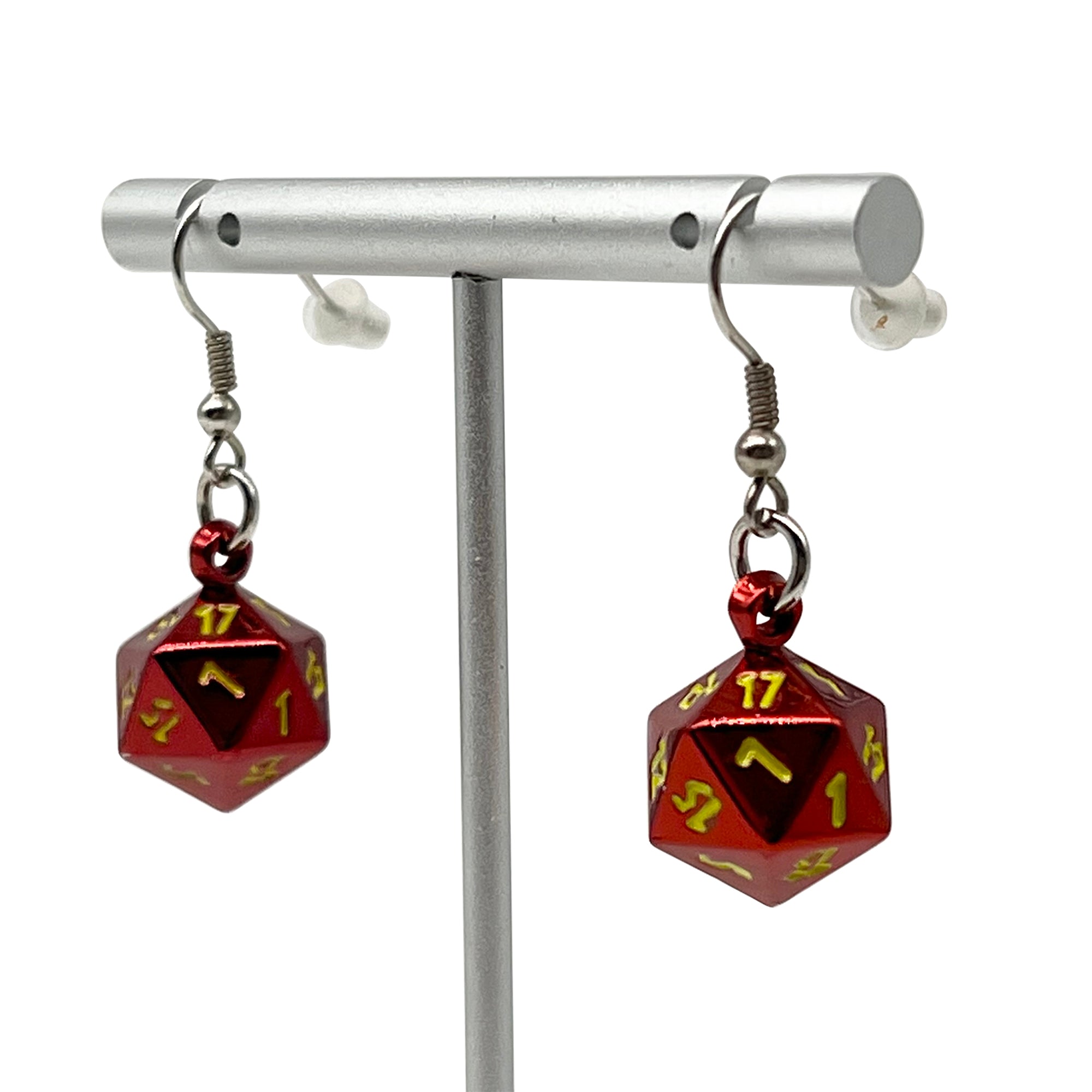 Fireball - Ioun Stone D20 Dice Earrings by Norse Foundry-Earrings-Norse Foundry-dungeons and dragons-d&d-dungeons & dragons-earrings-dnd accessories-dice earrings- d20 earrings