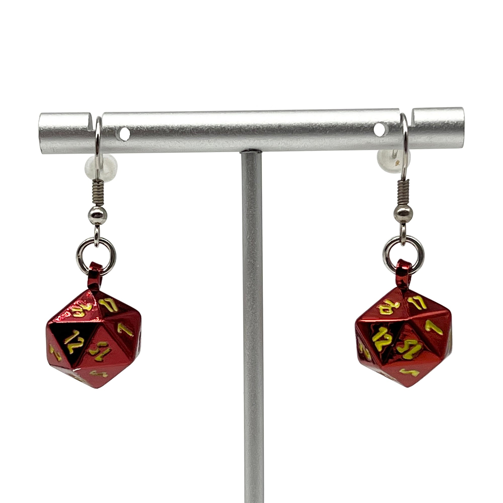 Fireball - Ioun Stone D20 Dice Earrings by Norse Foundry-Earrings-Norse Foundry-dungeons and dragons-d&d-dungeons & dragons-earrings-dnd accessories-dice earrings- d20 earrings
