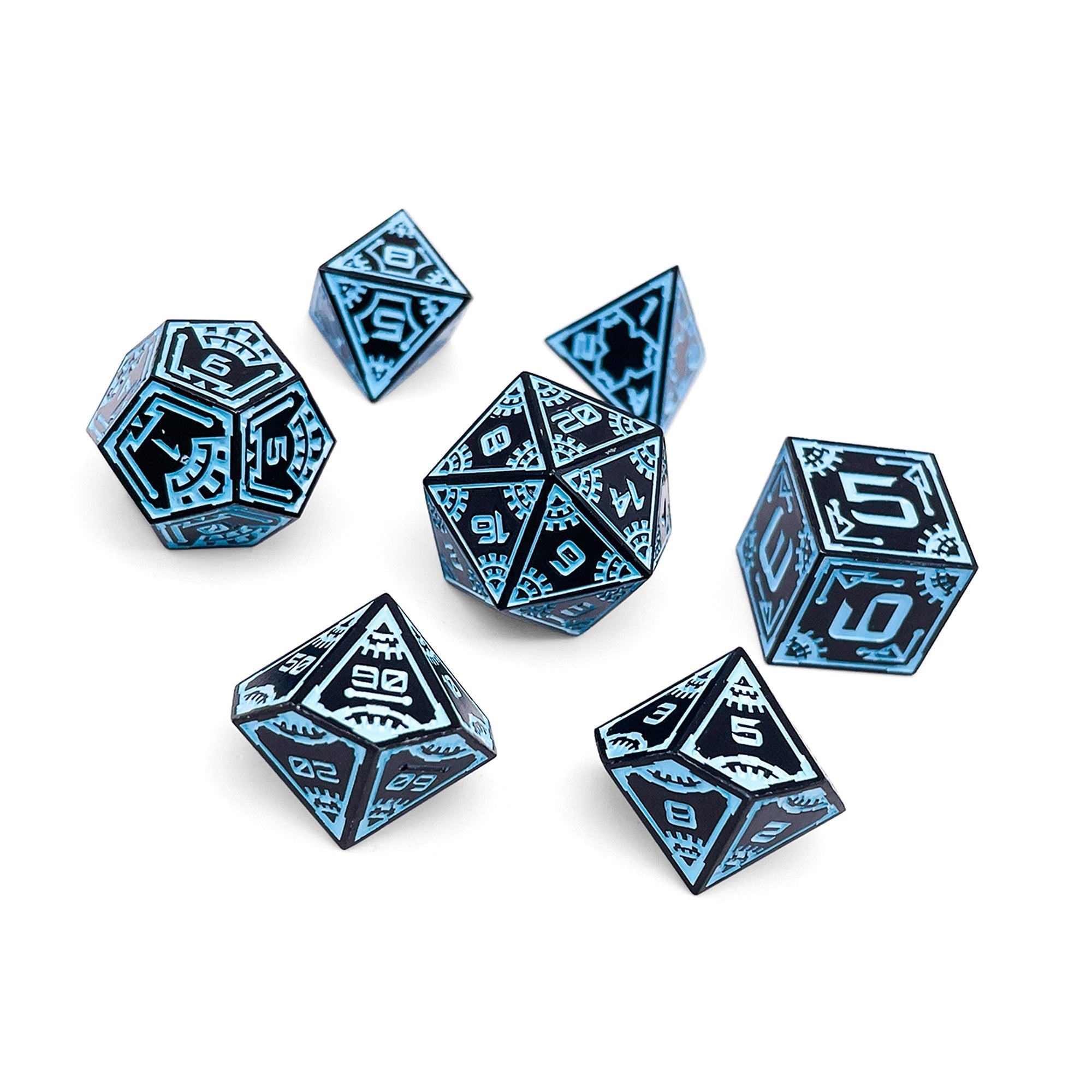 Force Field - Space Dice 7 Piece RPG Set Alloy Metal Dice-Metal - Zinc Alloy Dice-Norse Foundry-Norse Foundry-dungeons & dragons-d&d dice set-rpg dice set-d20-metal dice set-d&d-perfect for tabletop rpgs