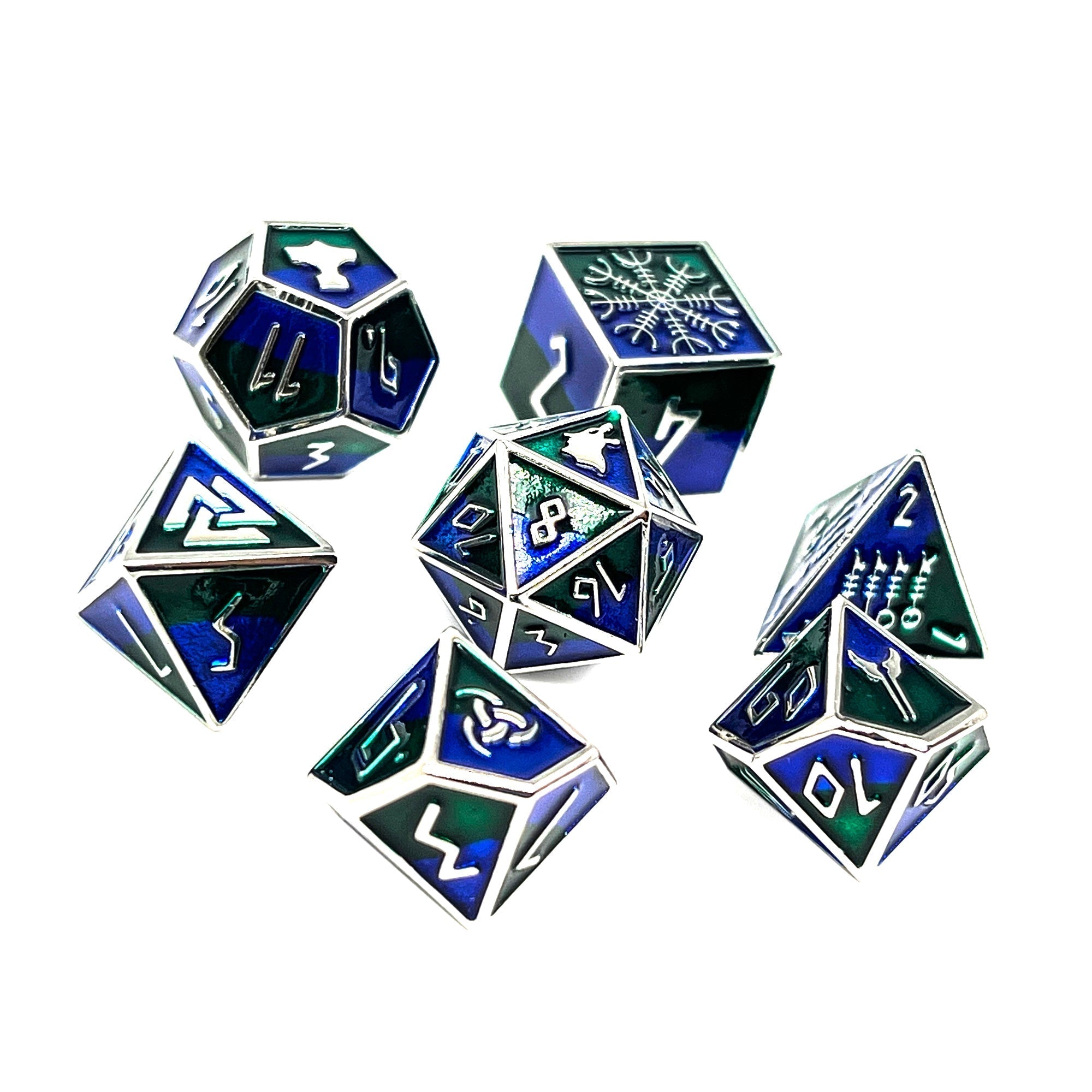 Freki - Norse Themed Metal Dice Set-Zinc Alloy Dice-Norse Foundry-Norse Foundry-dungeons & dragons-d&d dice set-rpg dice set-d20-metal dice set-d&d-perfect for tabletop rpgs