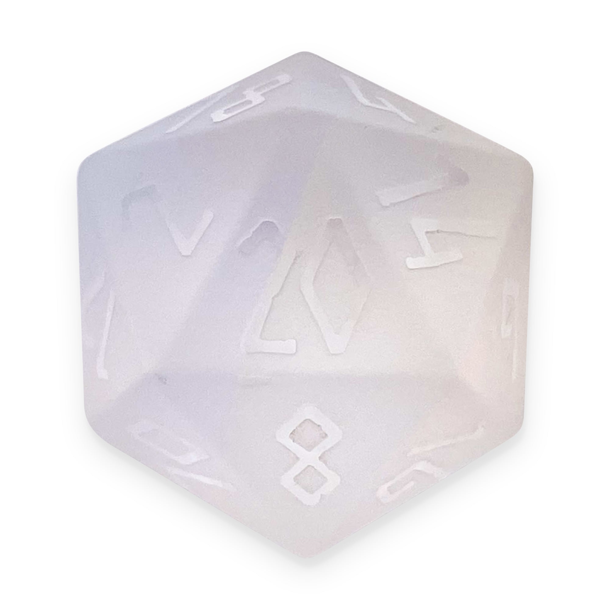 Frosted K9 Rainbow Glass - Raised Font Boulder® 30mm Glass Dice-Glass Dice-Norse Foundry-Norse Foundry-dungeons & dragons-d&d dice-rpg dice-d20-glass dice-d&d-30mm-boulder-perfect for tabletop rpgs